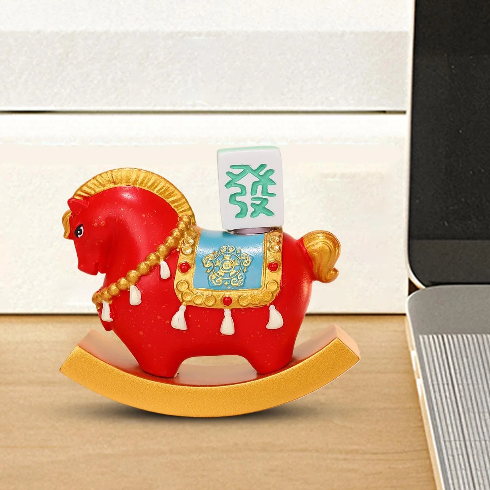 Chinese Horse Figurine - Resin Collectible Statue 12x8cm Handcrafted for Chinese New Year
