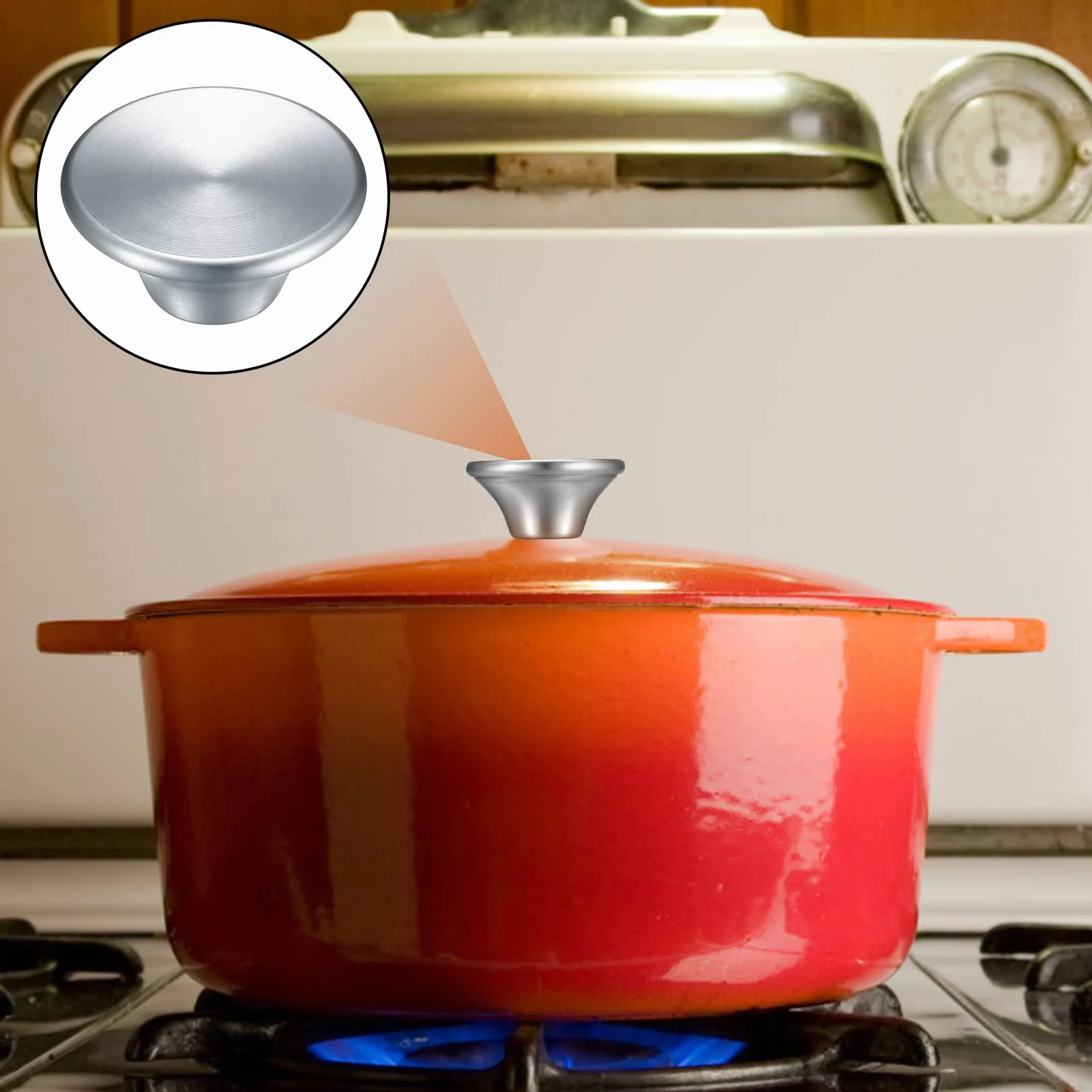 4 gałki Dutch Oven, uchwyty pokrywka, stalowe gałki, kompatybilne z Le Creuset / do Aldi/Lodge