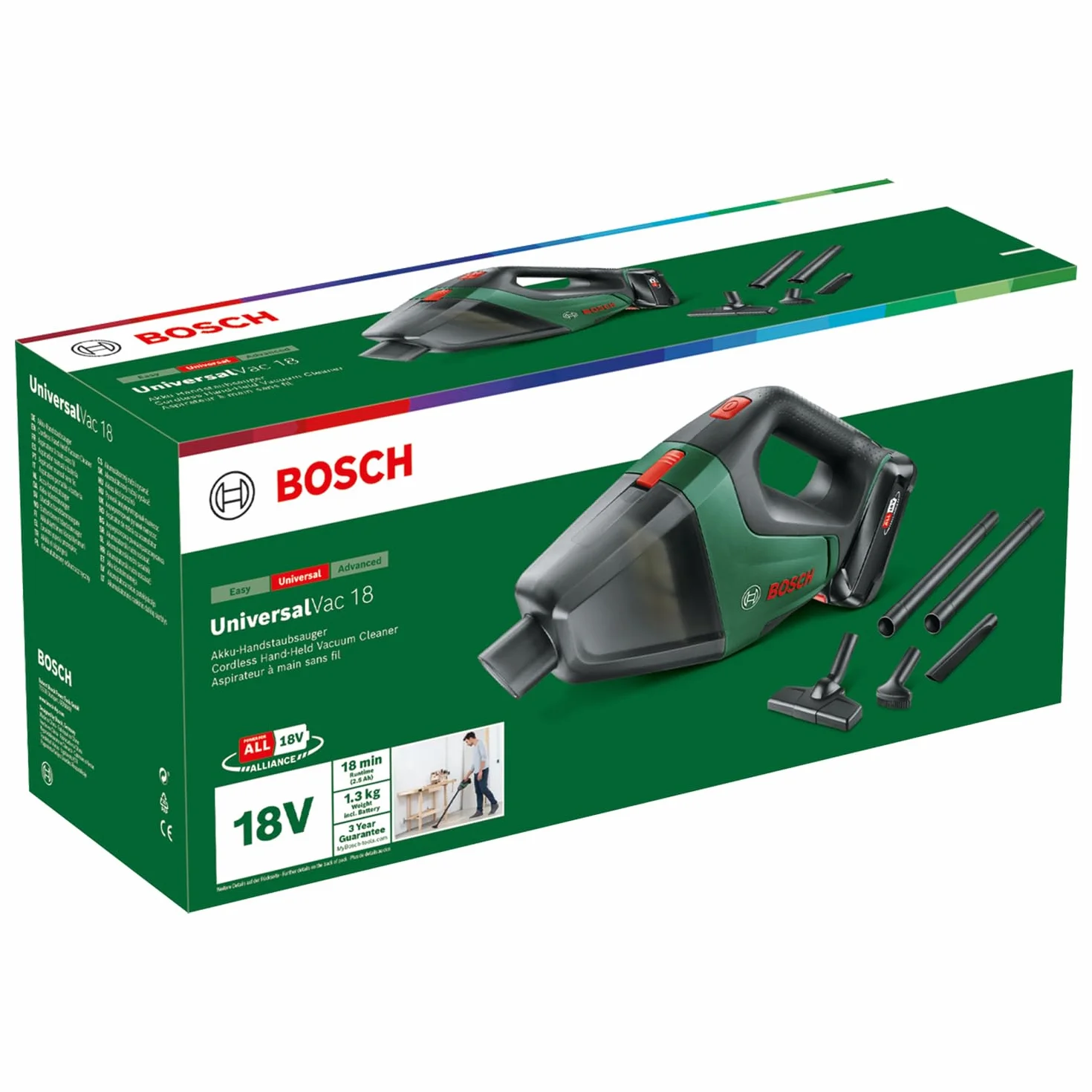 Bosch Home and Garden UniversalVac 18 Handstaubsauger 18 V inkl. Akku (06033B9103)