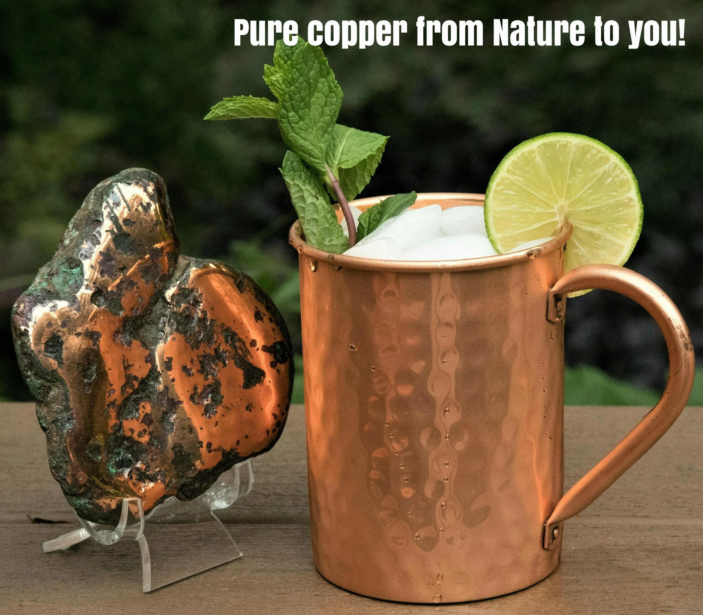 Miedziany kubek Copper Mules surowa miedź ręcznie młotkowany autentyczny nitowany uchwyt