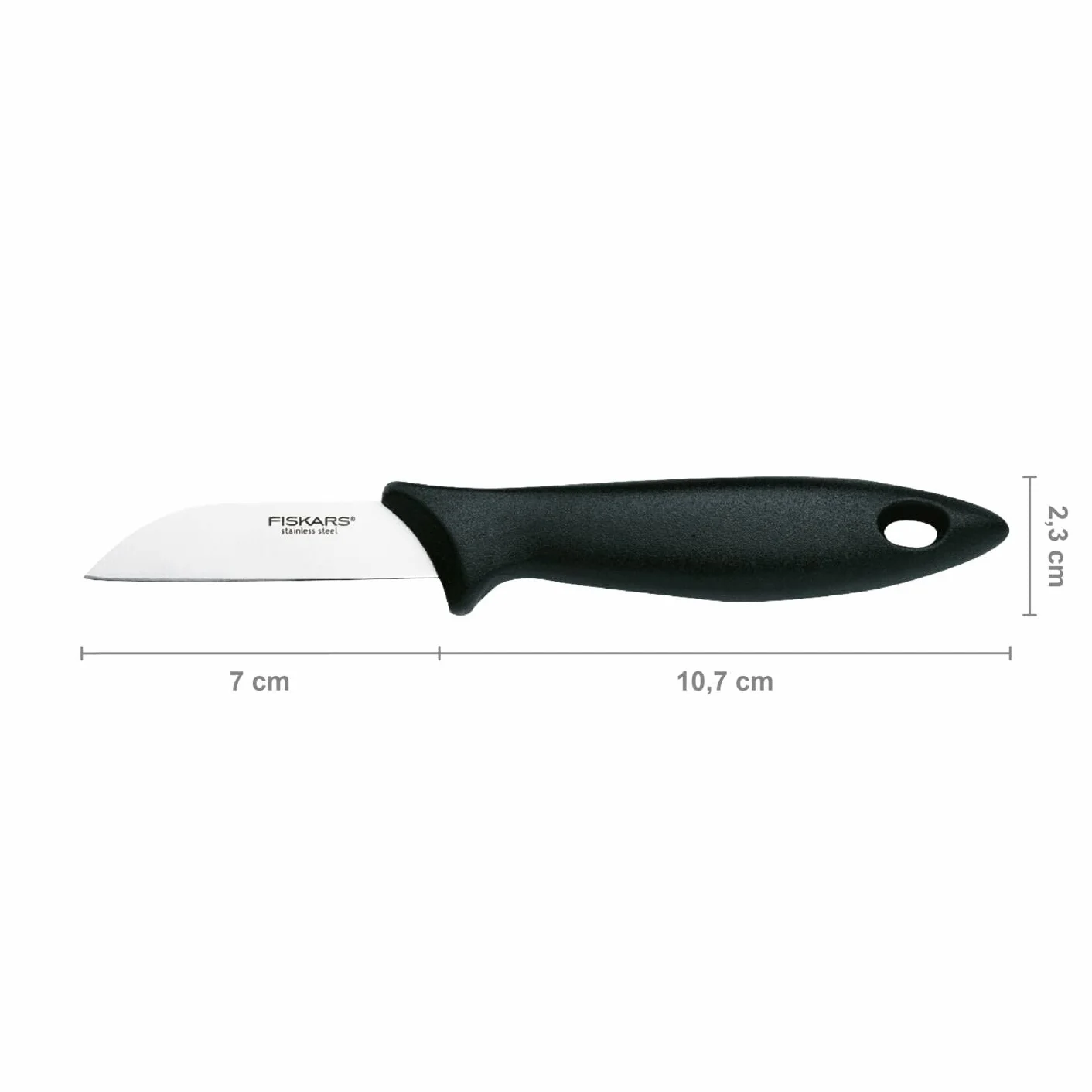 Fiskars Zestaw do obierania Fiskars, 3 części, nóż do obierania (ostrze 11 cm), nóż do warzyw (ostrze 7 cm), obieraczka (ostrze 7 cm), Essential, stal nierdzewna / tworzywo PP, czarny, 1065600