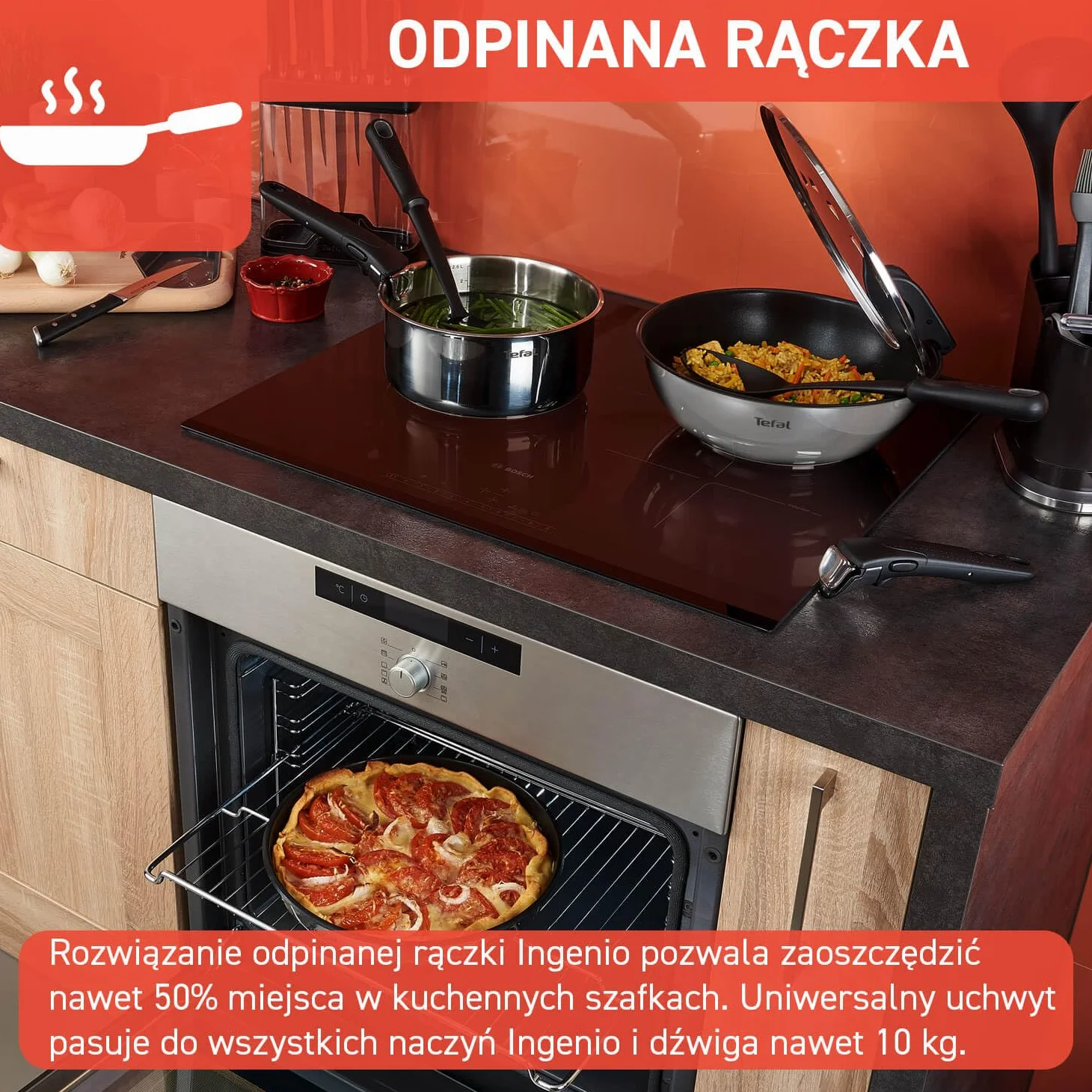 Tefal L897SK Emotion Zestaw garnków i patelni wszystkie rodzaje kuchenek, indukcja, srebrny, 20 elementów, odpinany uchwyt
