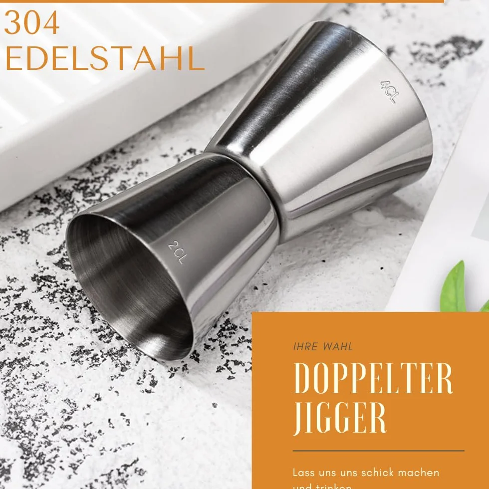 Spirit Measures 2cl 4cl – 304 stal szlachetna Jigger Spirit Measure Set Cocktail Measure Cup Set Whiskey Shot Measure für gin, alkohol Drink