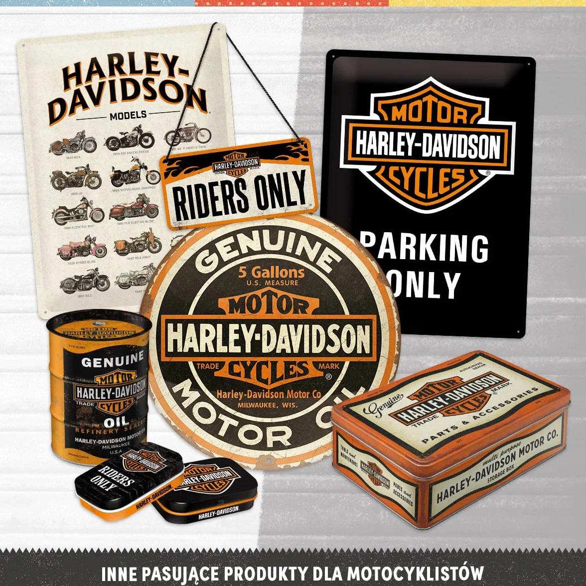 Nostalgic-Art Retro magnesy na lodówkę, 9 sztuk, Harley-Davidson – Bikes – Pomysł na prezent dla motocyklistów, Official License Product (OLP), zestaw magnesów, Styl vintage