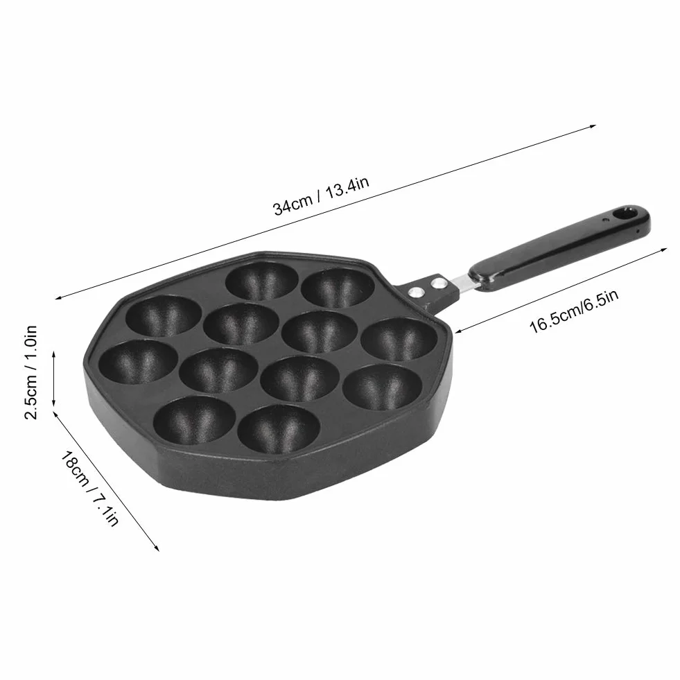 12 wgłębień nieprzywierająca blacha do pieczenia patelnia Takoyaki, domowa elektryczna aluminiowa patelnia Takoyaki, ośmiornica, kulki do jajek, ptysie do pieczenia, domowe narzędzia kuchenne