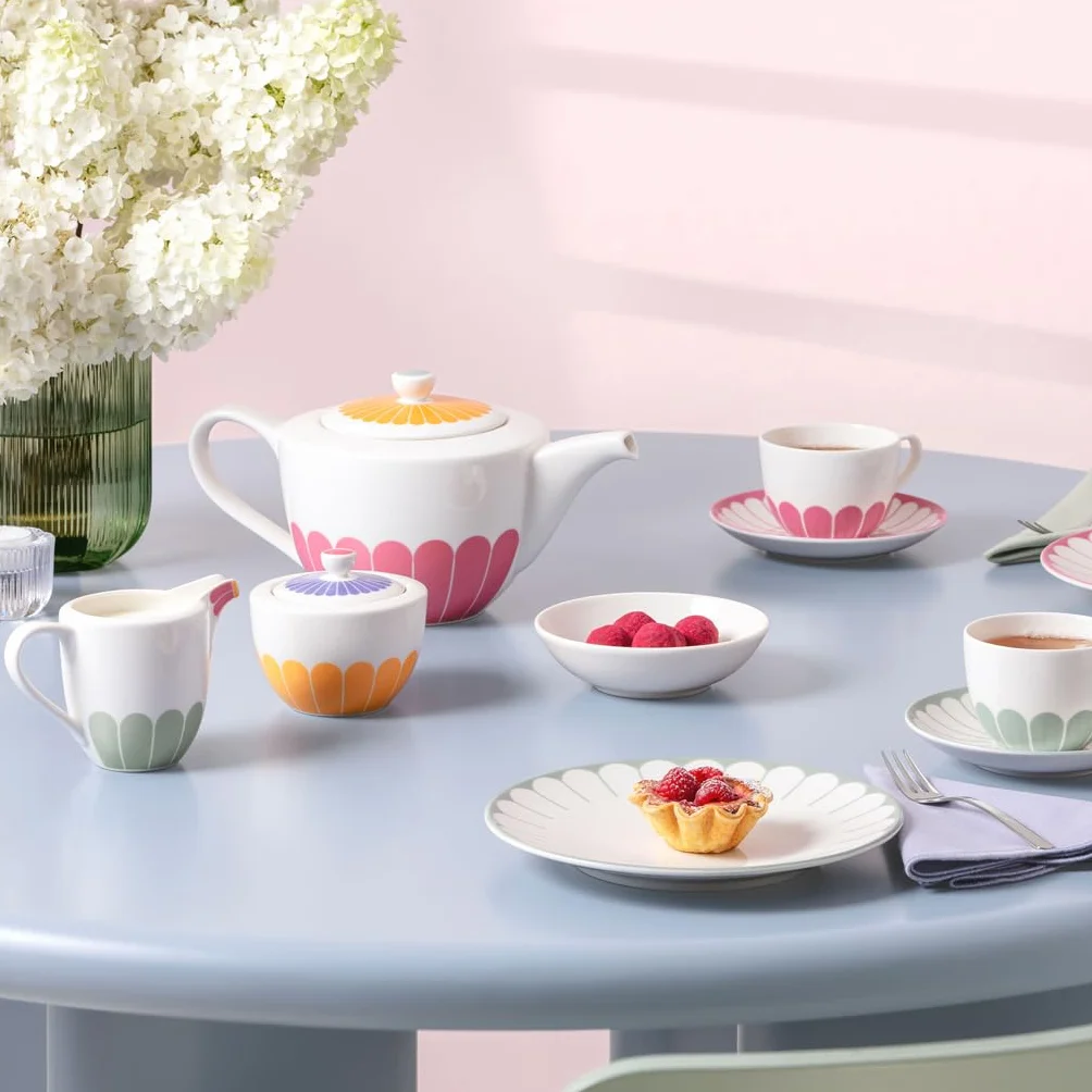 Villeroy & Boch – Fleur cukiernica, wymiary: ok. 10 × 10 × 9 cm, wielokolorowa, można myć w zmywarce i używać w kuchence mikrofalowej, kwiatowy wzór, pojemnik na cukier z porcelany Premium