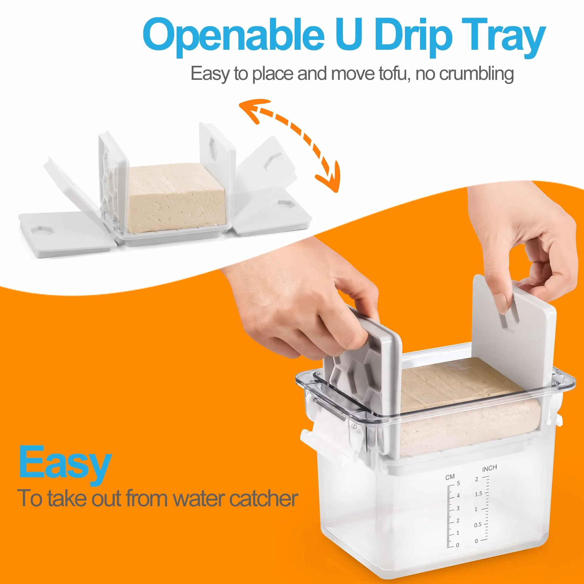 Tofu Press - Tofu Press Safe do zmywarki, wegańskie prezenty Tofu Paneer Press do usuwania wody z Tofu Extra Firm Organic, Tofu Maker do wyciskania wody z firmy i Extra Firm Tofu - BPA Free