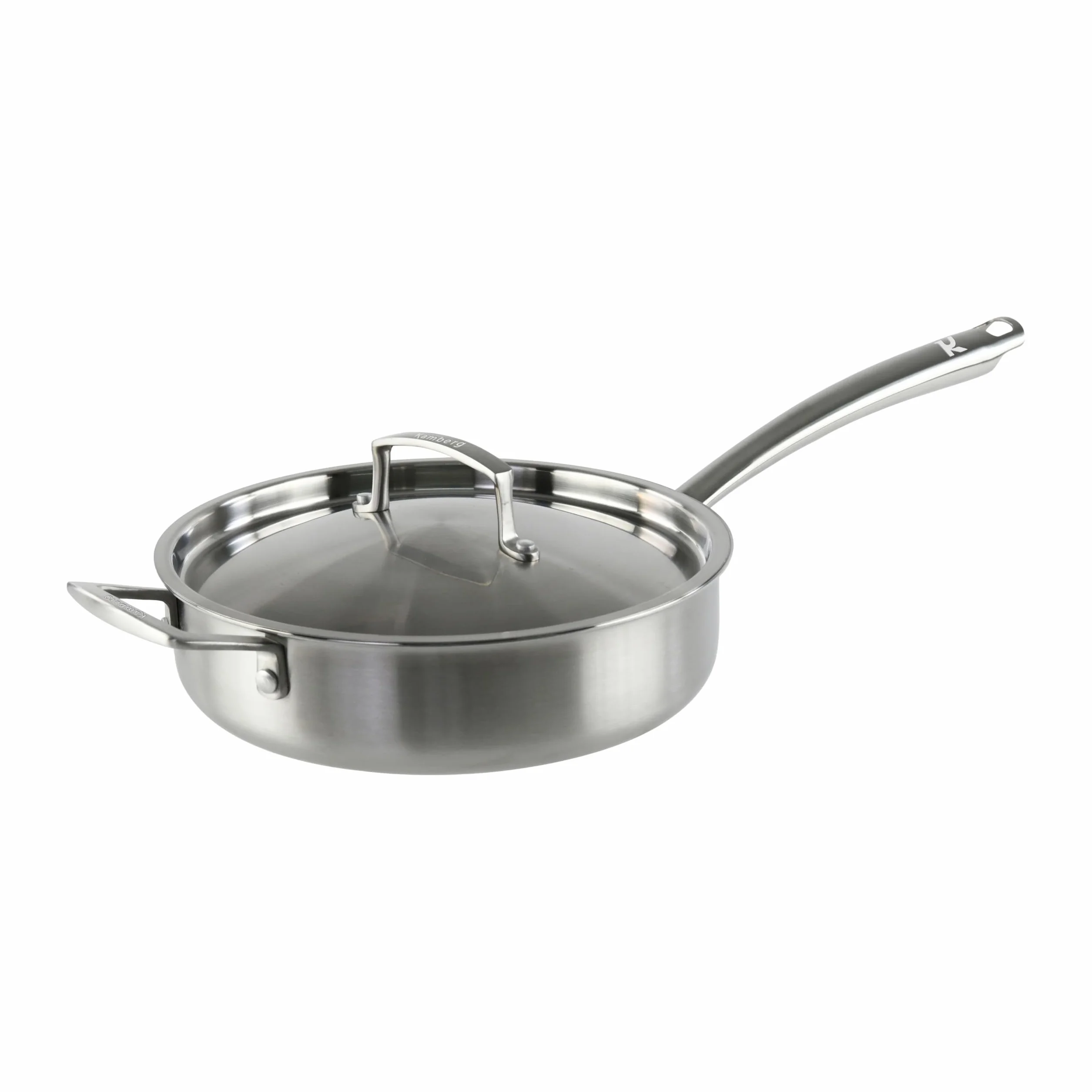 KAMBERG - Sauteuse Ø28 cm ze stali nierdzewnej 18/10 Triply - bez PFAS - Pokrywa w zestawie - Wszystkie palniki, w tym indukcyjne i piekarnik - 0008279