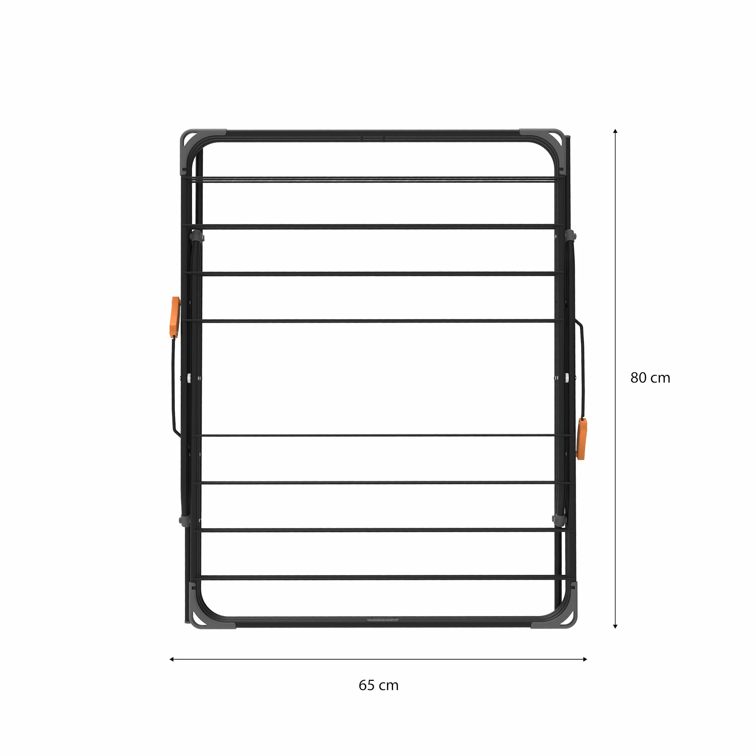Rörets Suszarka do ubrań Rise Black - wyskakująca konstrukcja Pop-up, mechanizm blokujący bezpieczeństwo, konstrukcja ze stali stopowej i suszenie 18 m - 61 x 49 x 140 cm