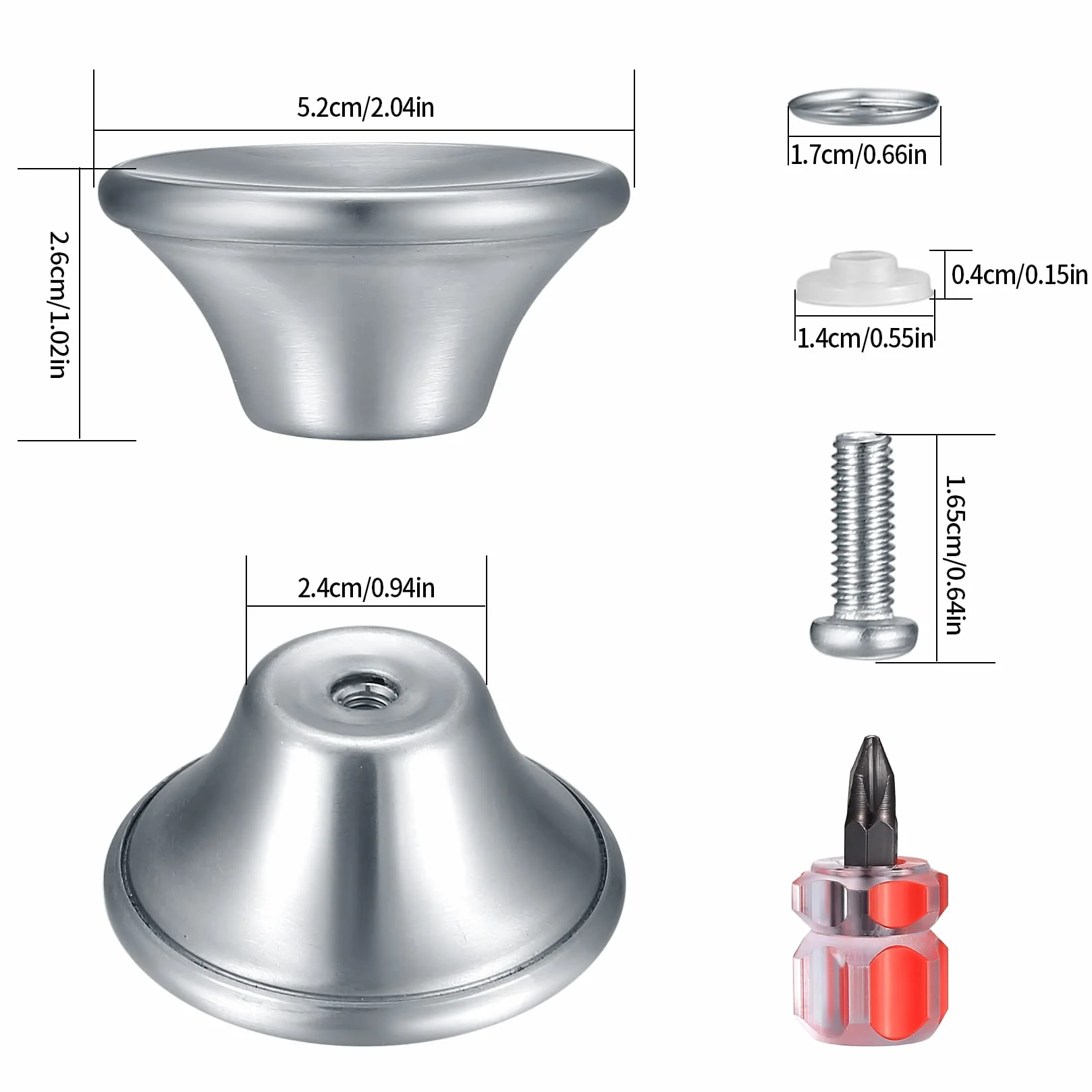 4 gałki Dutch Oven, uchwyty pokrywka, stalowe gałki, kompatybilne z Le Creuset / do Aldi/Lodge