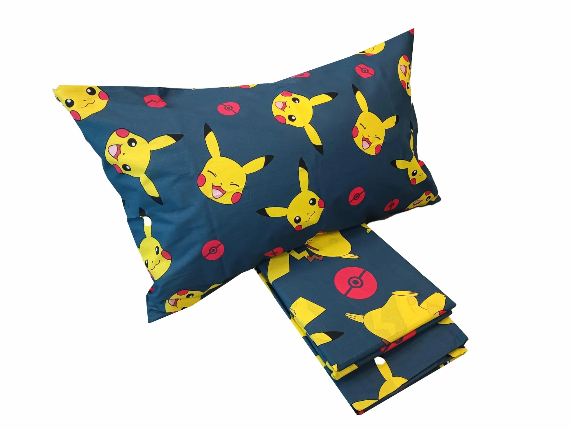 Pokemon jednoosobowy zestaw pościeli bawełnianej z prześcieradłem i poszewką