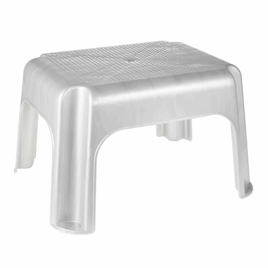 keeeper Taboret, Antypoślizgowa powłoka gumowa, Do 150 kg, Polipropylen, 36,5 x 30 x 24 cm, Tim, Srebrny