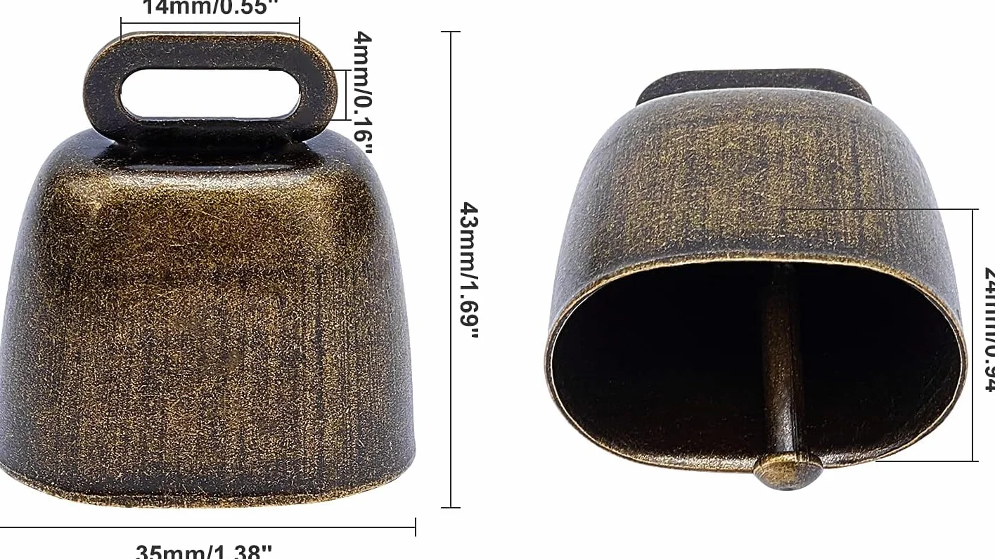LATRAT 10 sztuk dzwonków do krowiego rzemiosła dzwonki miedziane dzwonki kozie metalowe dzwonki charms DIY koza, krowa, koza, koza, dzwonek zwierzęcy