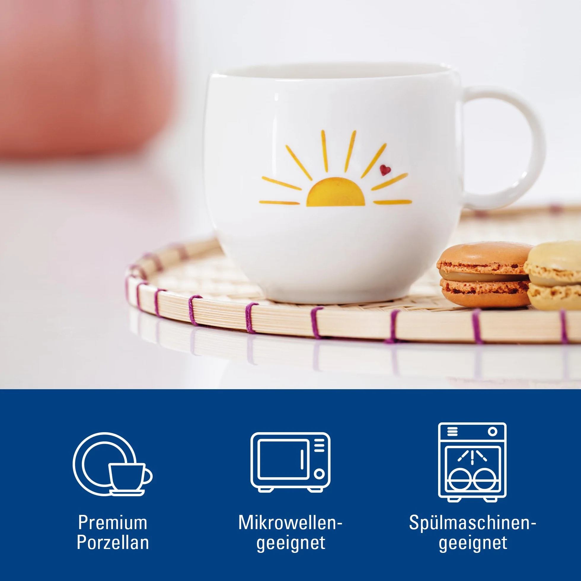 Villeroy & Boch With Love kubek z uchem Hello Sunshine porcelana filiżanka do kawy i herbaty