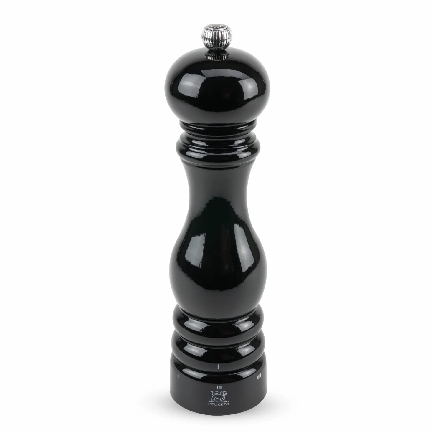 PEUGEOT - Młynek do soli Paris u'Select 22 cm – 6 wstępnie ustawionych stopni mielenia – z drewna z certyfikatem PEFC – francuskie know-how – lakierowane na czarno