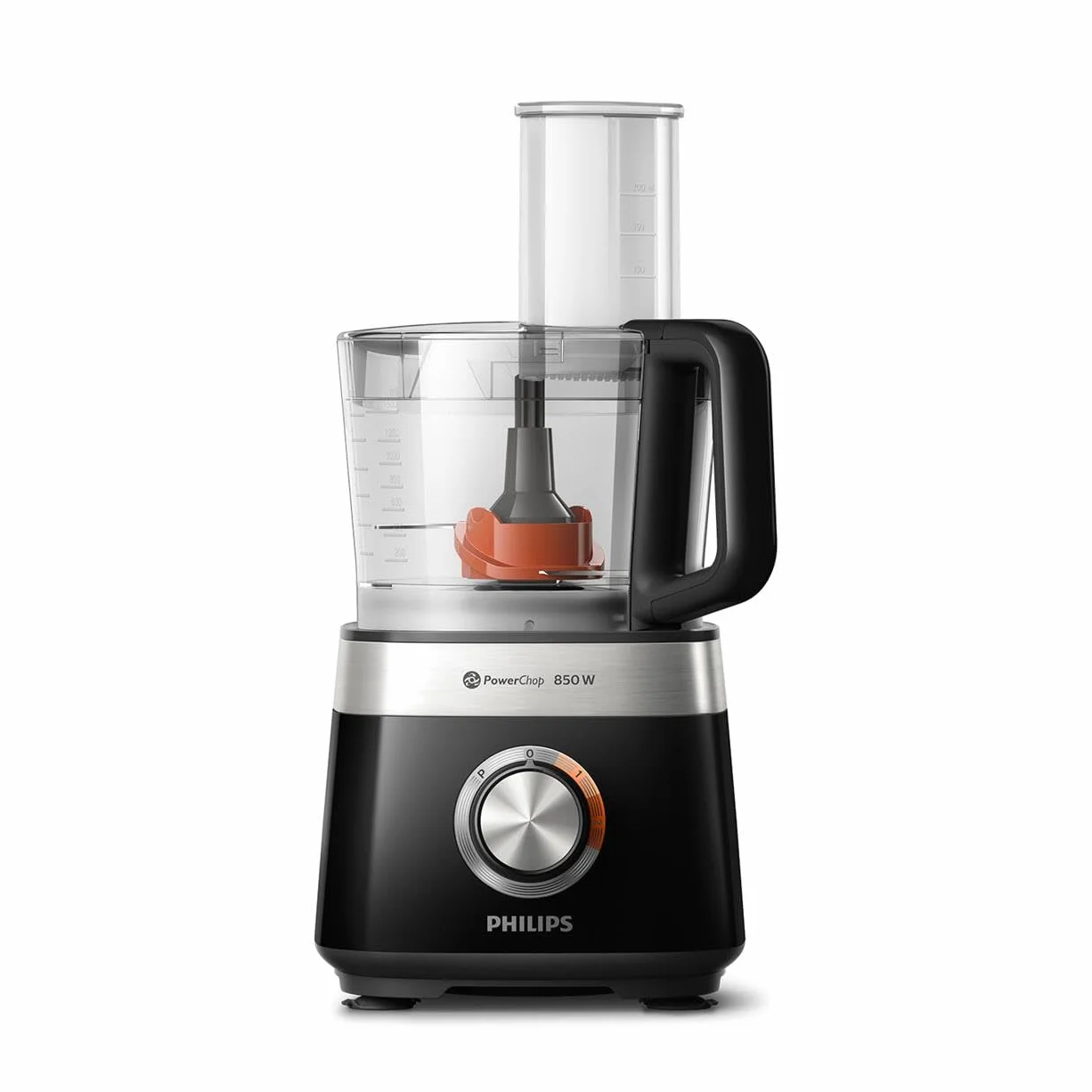 Philips Kompaktowy robot kuchenny oraz blender - 850 W, 31 funkcji, Pojemnik 2,1 l, Technologia PowerChop, Ostrze ze stali szlachetnej (HR7530/10)