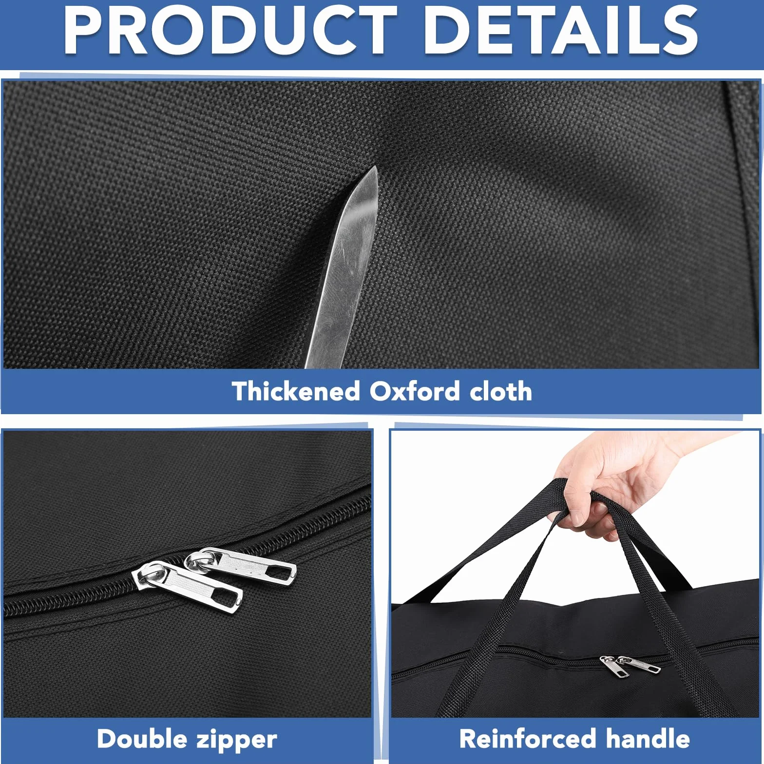 2 sztuki 120 l, duża torba do przechowywania, 600D Oxford Heavy-Duty, torby do przeprowadzki z zamkiem błyskawicznym, uchwyt, wodoszczelna torba podróżna, kartony do przeprowadzki na kołdry, ubrania