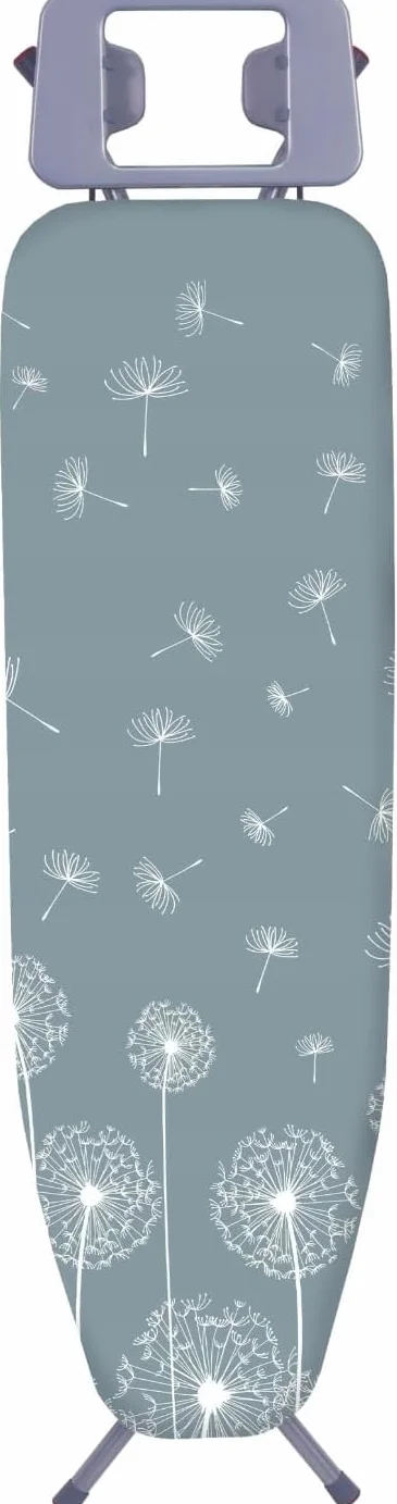 Składana deska do prasowania Basic, 114 x 34 cm, z metalową siatką, podkładką z pianki 5 mm i półką na żelazko, antypoślizgowe nóżki