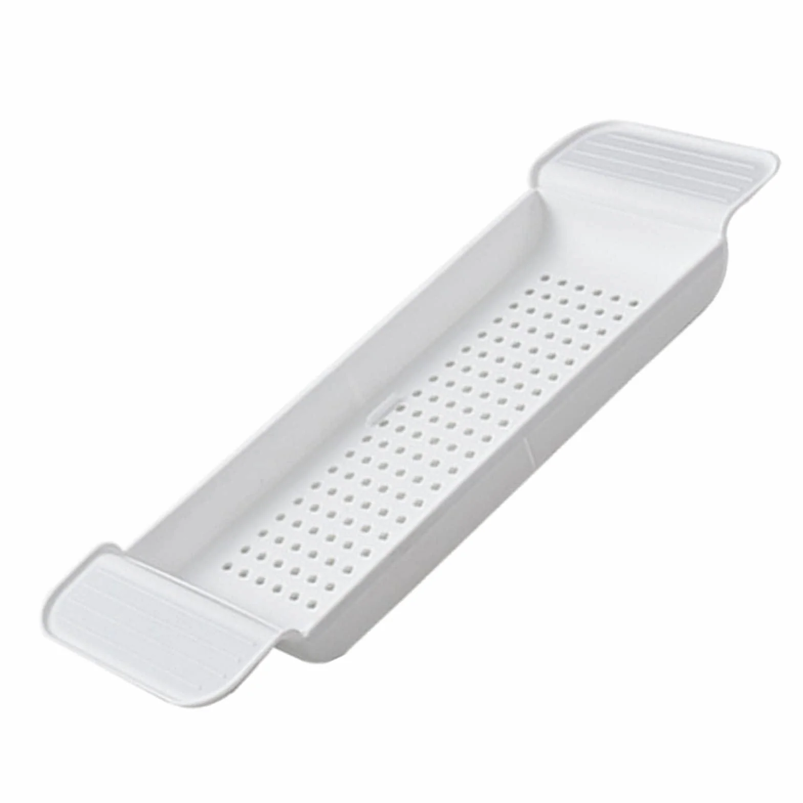 Rozkładana Plastikowa Taca na wannę, Stabilne Miejsce do Przechowywania pod Prysznic, Ręczników, Szklanek, Kwiatów do Kąpieli w łazience (WHITE)
