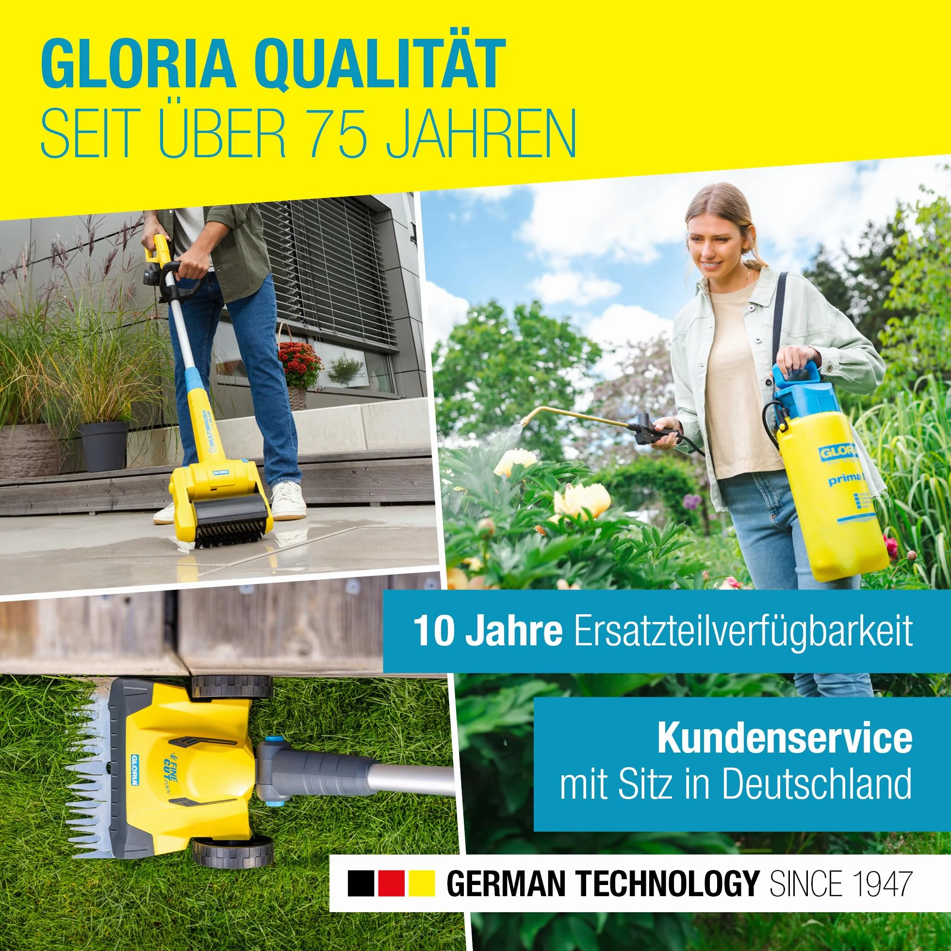 GLORIA Zamiatarka akumulatorowa EasySweep 18 V w zestawie akumulator Bosch 18 V | elektryczna szczotka akumulatorowa i miotła do użytku wewnątrz i na zewnątrz | wjazd, chodnik, taras, garaż i liście |