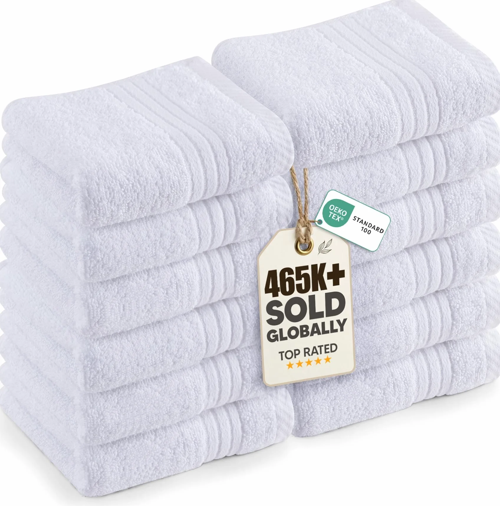 Utopia Towels - 12 luksusowych ściereczek, 30 x 30 cm - 100% bawełna Flanelowe ściereczki do twarzy Premia, bardzo chłonne i miękkie w dotyku (biały)