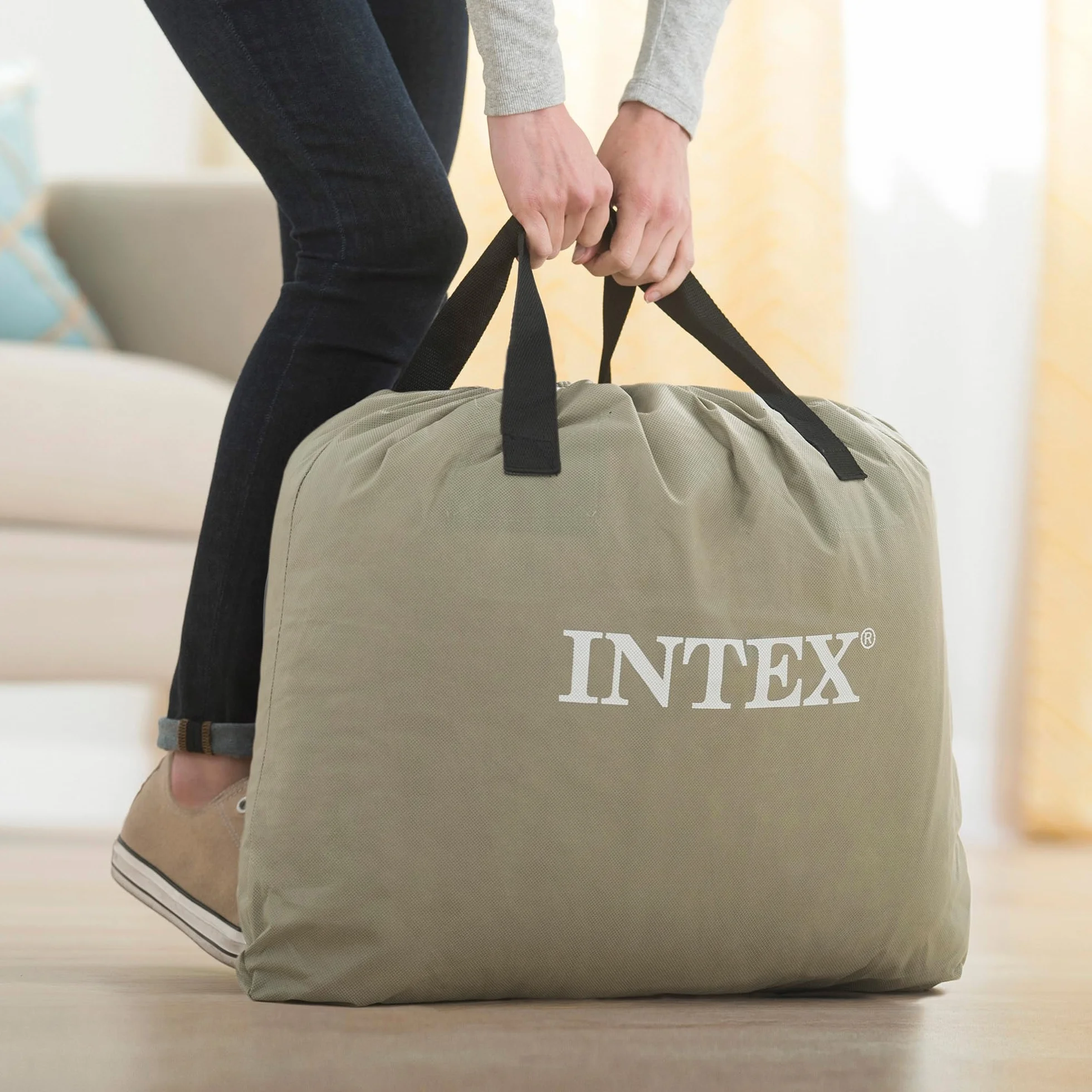 Intex 67768ND - Materasso Dura-Beam Comfort Plush Piazza e Mezza con Pompa Elettrica Incorporata, 137x191x33 cm