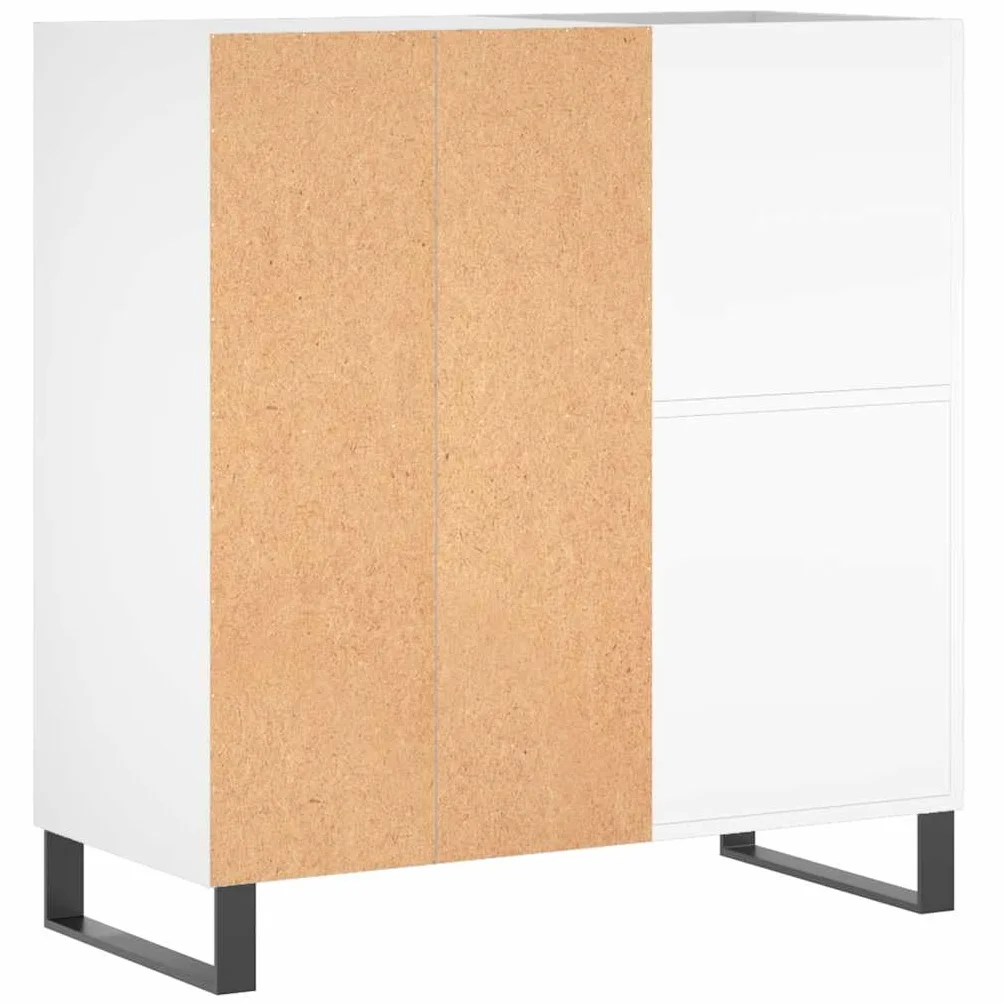 vidaXL Szafka na płyty, biała, 84,5x38x89 cm, materiał drewnopochodny, szafka na winyle, szafka RTV, szafka pod TV, szafka na płyty winylowe
