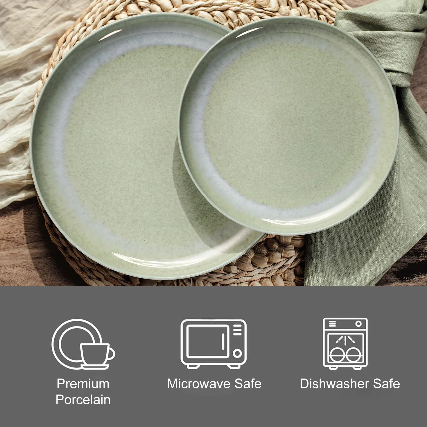Villeroy & Boch – Perlemor Alga miska do serwowania Ø 23 cm, duża miska z porcelany Premium, można myć w zmywarce, można używać w kuchence mikrofalowej, zielona