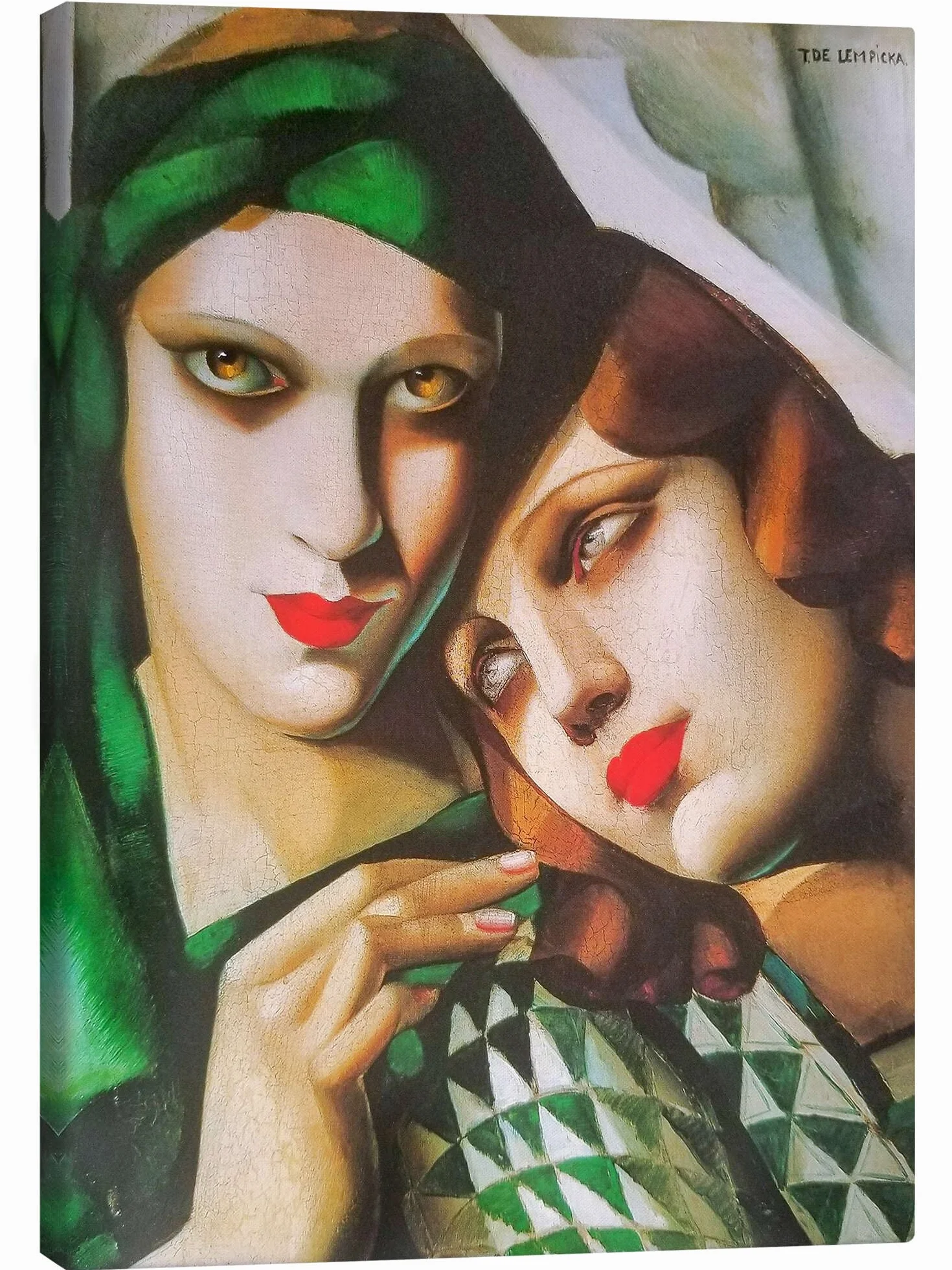 Zielony turban Obraz na płótnie Tamara de Lempicka 30 x 40 cm Zielony Obrazy Dekoracja ścienna