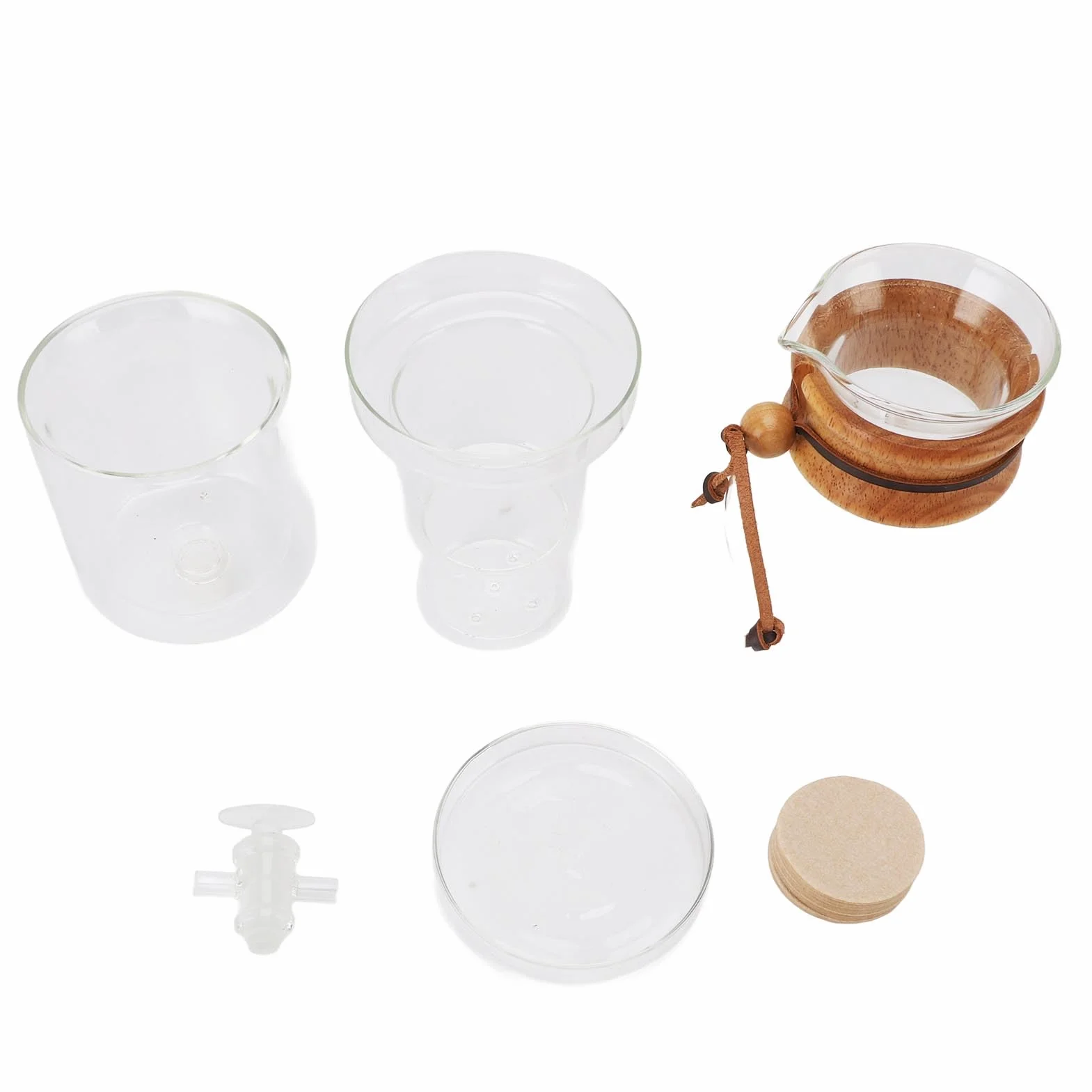 AUNMAS Ekspres do Kawy Mrożonej Ice Cold Brew Dripper, 400 Ml, Przezroczysty Szklany Ekspres do Kawy Mrożonej Cold Brew Drip Tower z Papierowymi Filtrami do Domu, Biura, Kawiarni,