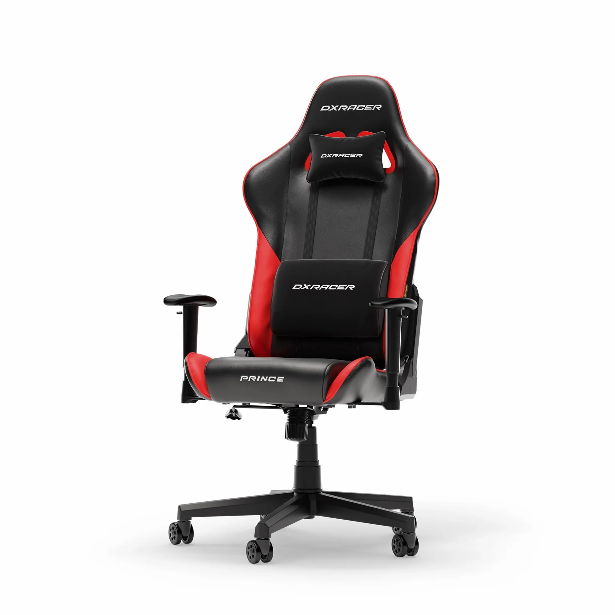 DXRacer PRINCE L Czarny & Czerwony Fotel Gamingowy PVC Skóra