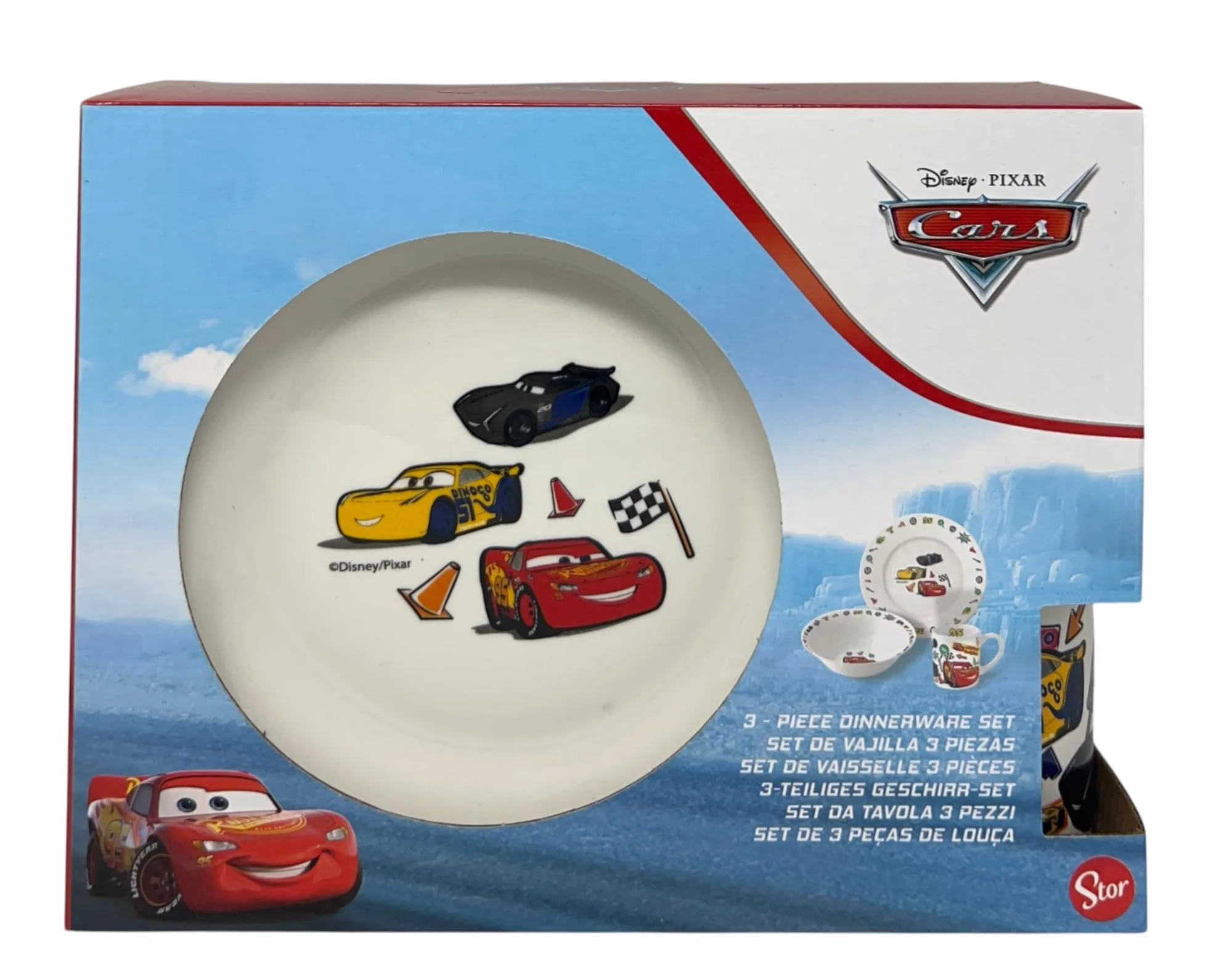 CARTOON 3-częściowy zestaw ceramiczny Disney Cars miska miska talerz zastawa stołowa dla dzieci zestaw obiadowy