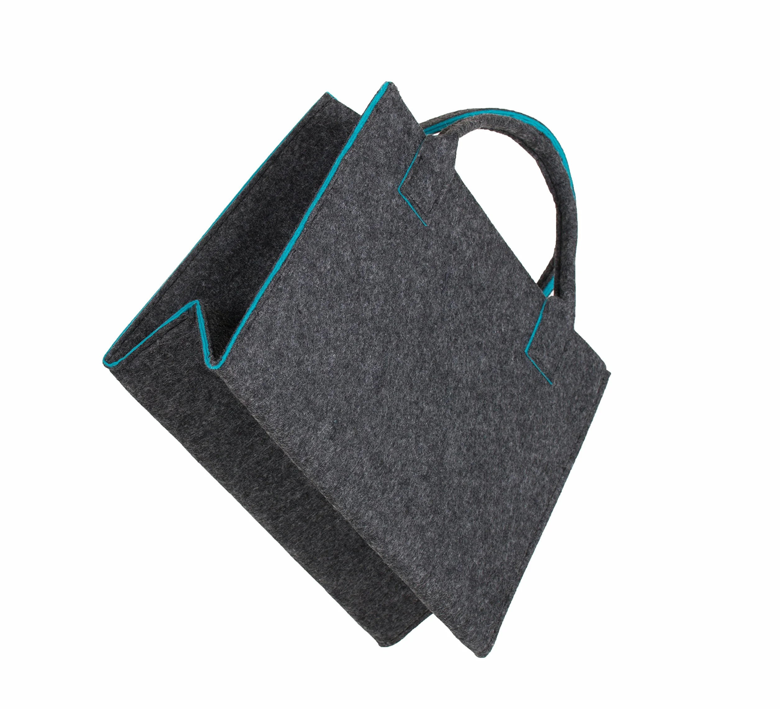 Brandsseller Praktyczna torba na zakupy Shoppingbag torba rekreacyjna pojemnik do przechowywania z filcu - ok. 35 x 20 x 28 cm - antracyt/petrol