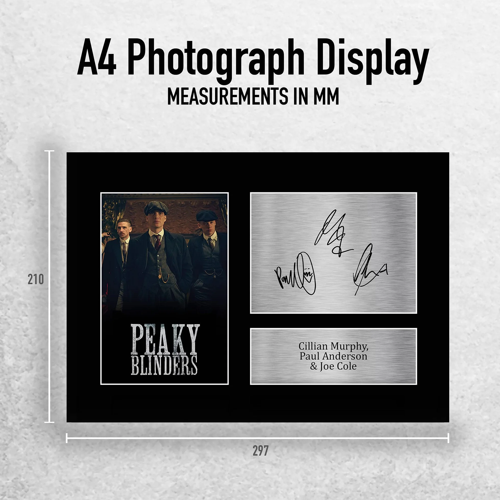 HWC Trading A4 Cillian Murphy Paul Anderson & Joe Cole Peaky Blinders Tommy, Arthur, John Shelby Prezenty Drukowane Podpisane Zdjęcie Z Autografem Dla Fanów Seriali Telewizyjnych
