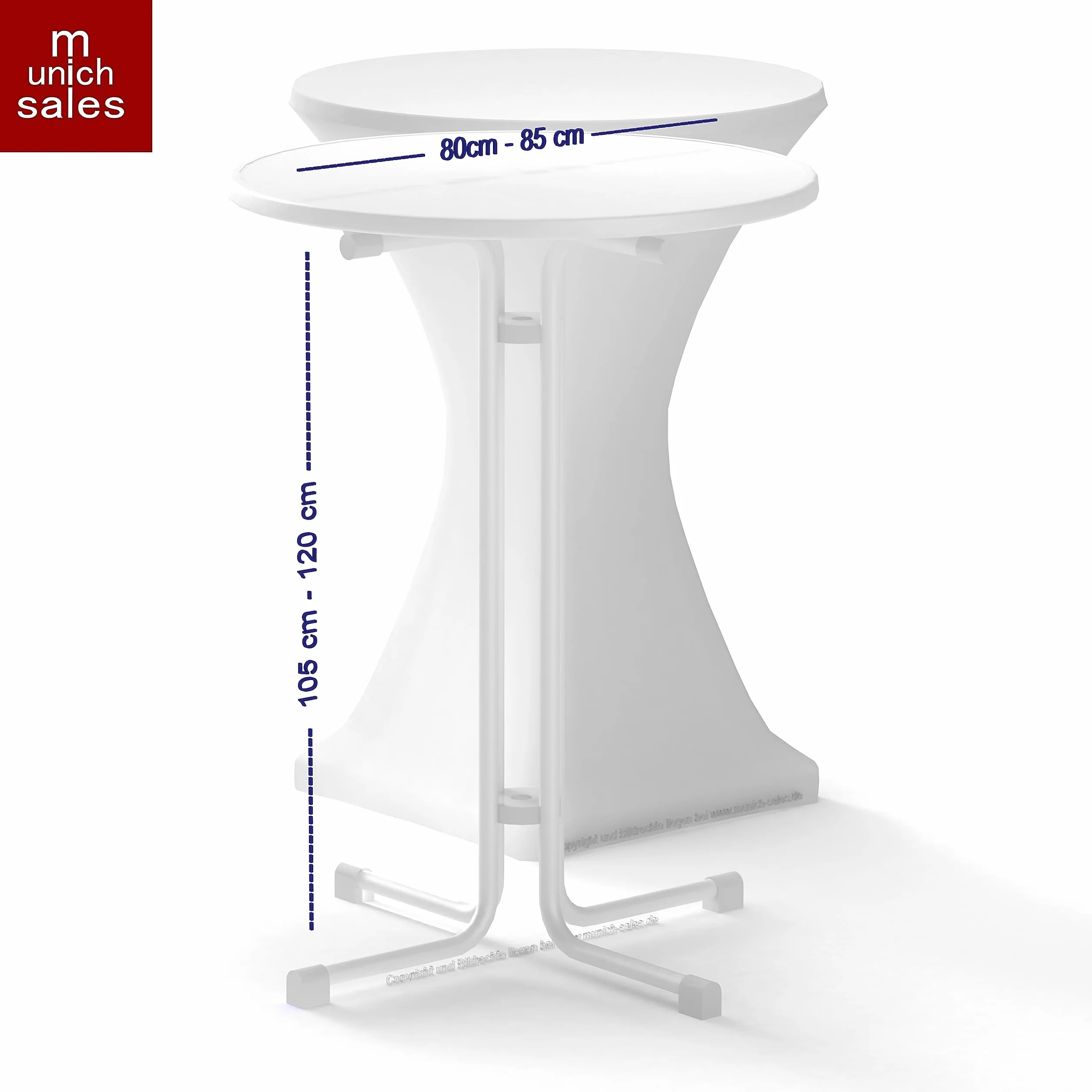 Pokrowiec na stolik koktajlowy Premium, zielone jabłuszko, 80 cm, jakość hotelowa, Made by Munich-Sales