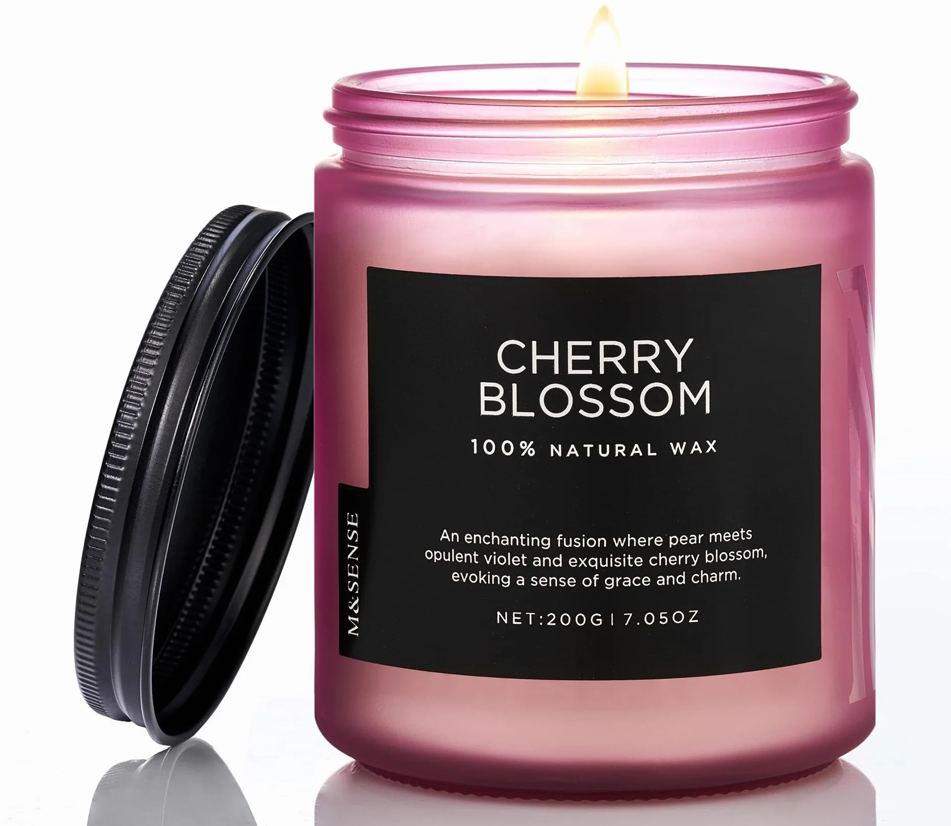 M&SENSE Świeca Sojowa Kwiat Wiśni 200g 50h Aromaterapia
