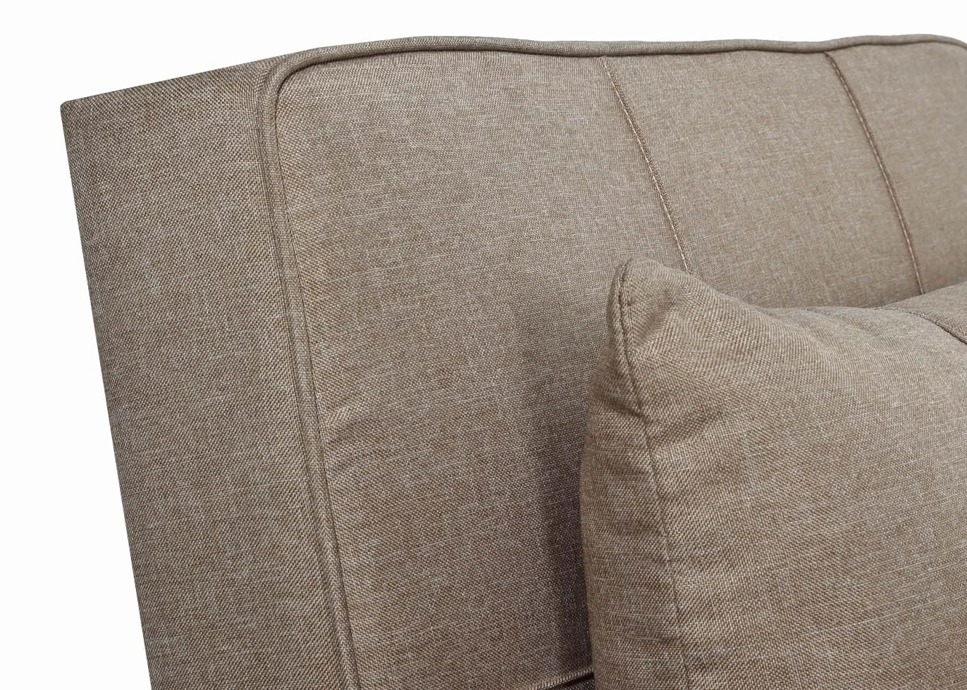 Mendler Fotel do spania HWC-L90, składany fotel z funkcją spania, łóżko dla gości, fotel relaksacyjny, powierzchnia do leżenia 197 x 103 cm, materiał/tkanina - taupe