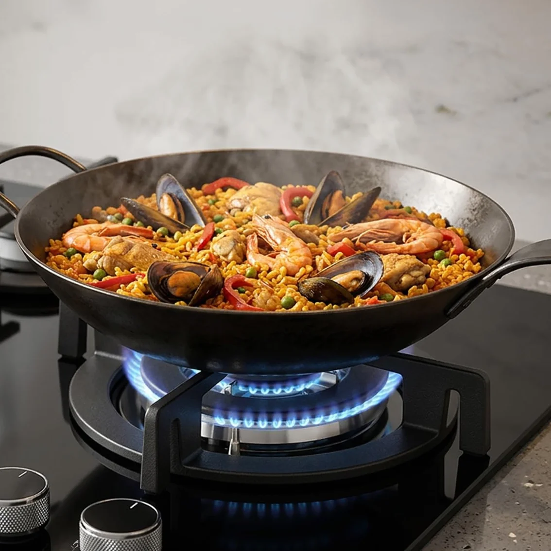 KKT KOLBE Płyta kuchenna gazowa 45 cm 6,2 kW 3 palniki Strefa Wok Bezramowa Żeliwne uchwyty
