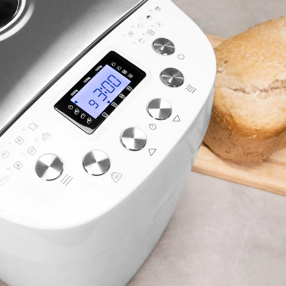 Cecotec Wypiekacz do chleba Bread&Co 1500 PerfectCook. 850 W, 1,5 Kg, 15 programów, 15 programowalnych godzin, 2 elementy grzewcze, misa odporna na mycie w zmywarce, książeczka z przepisami, Bread&Co 1500 PerfectCook.