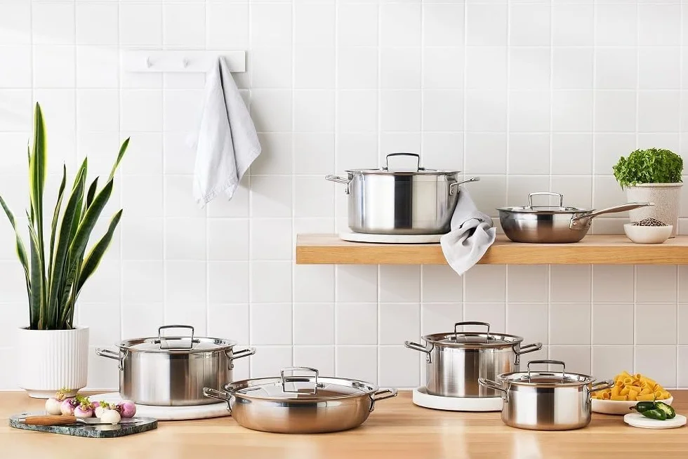 Le Creuset 96209400001000 3-Warstwowy Zestaw Naczyń Ze Stali Nierdzewnej, Srebrny, 5 Sztuk
