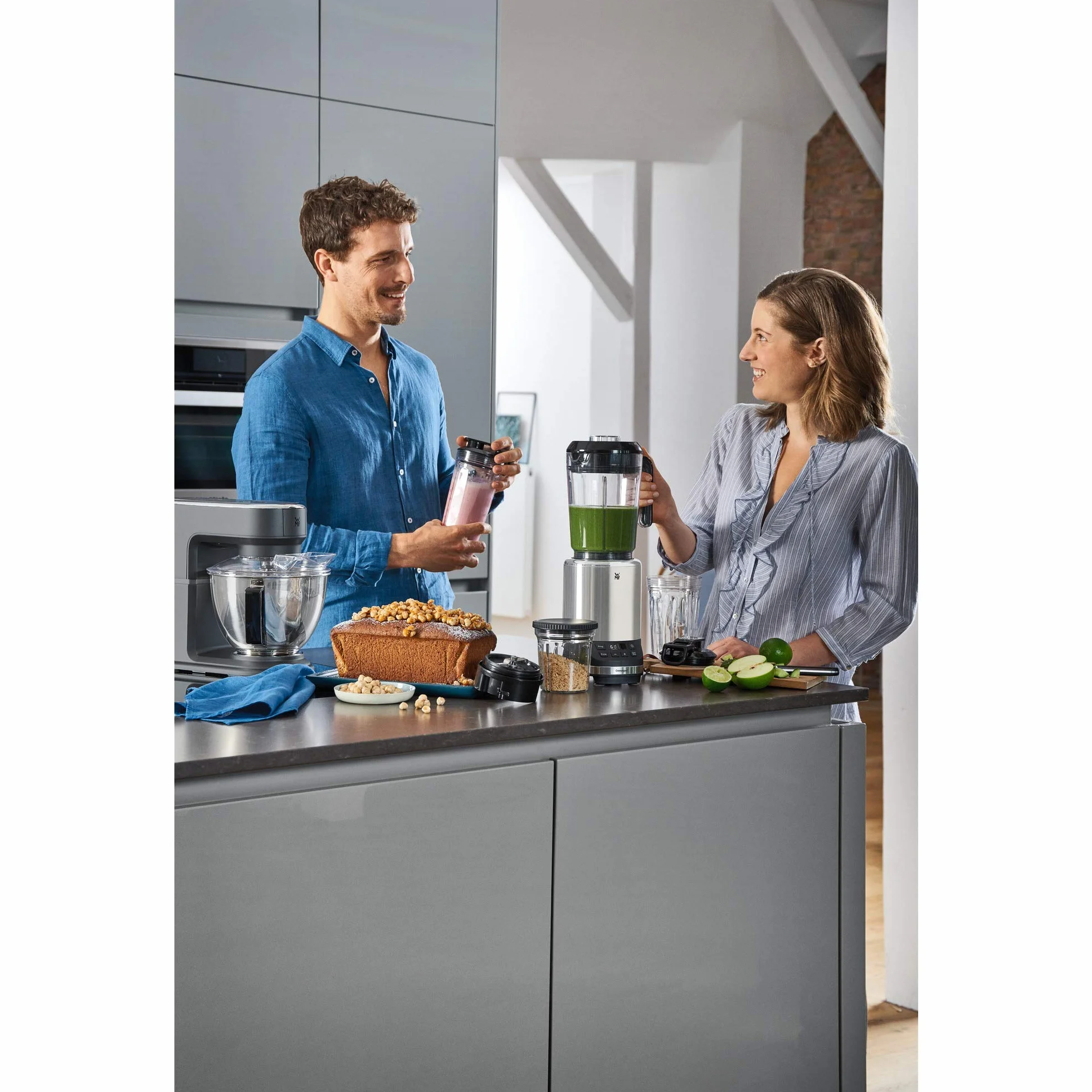 Wmf 416530011 Cromargan Blender Kielichowy, Cromargan, 1200 W, 1,2 L, Szary/Srebrny