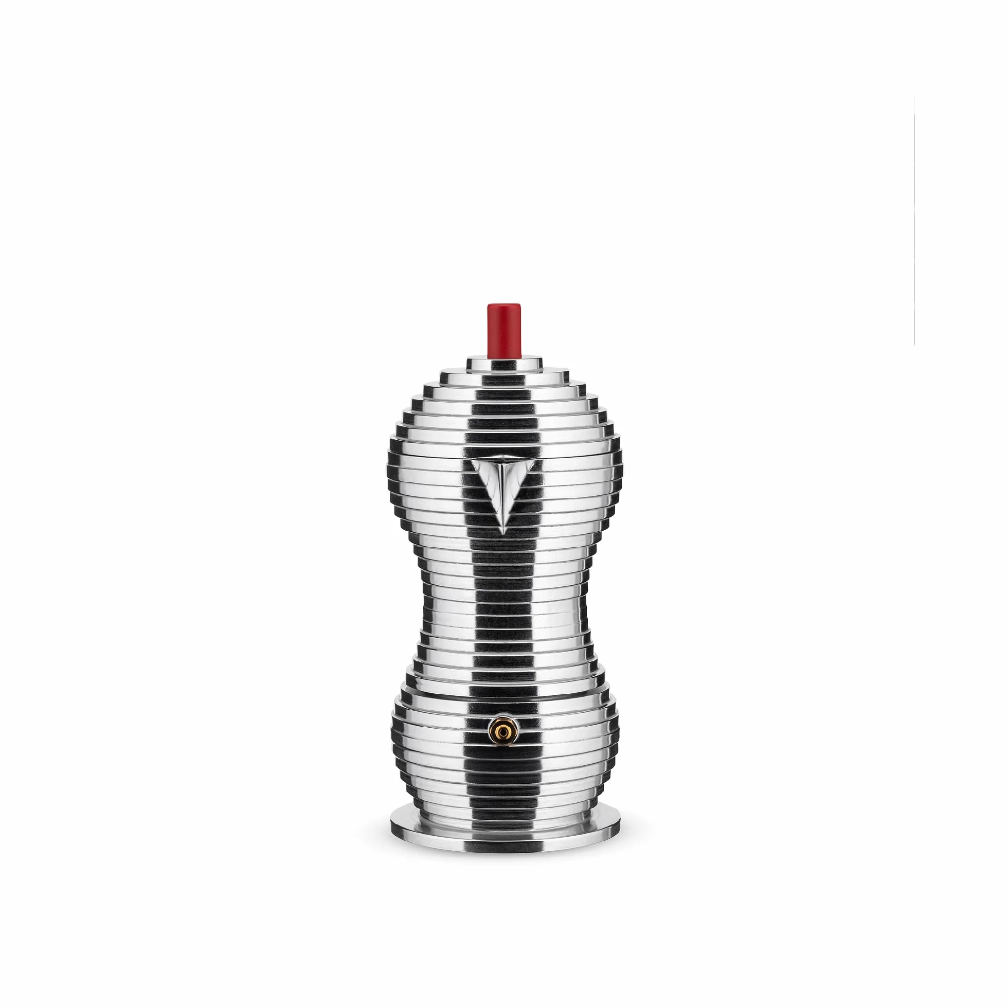 Alessi Pulcina Ekspres do kawy espresso z odlewu aluminium. Uchwyt i gałka w PA, czerwony, 3 filiżanki