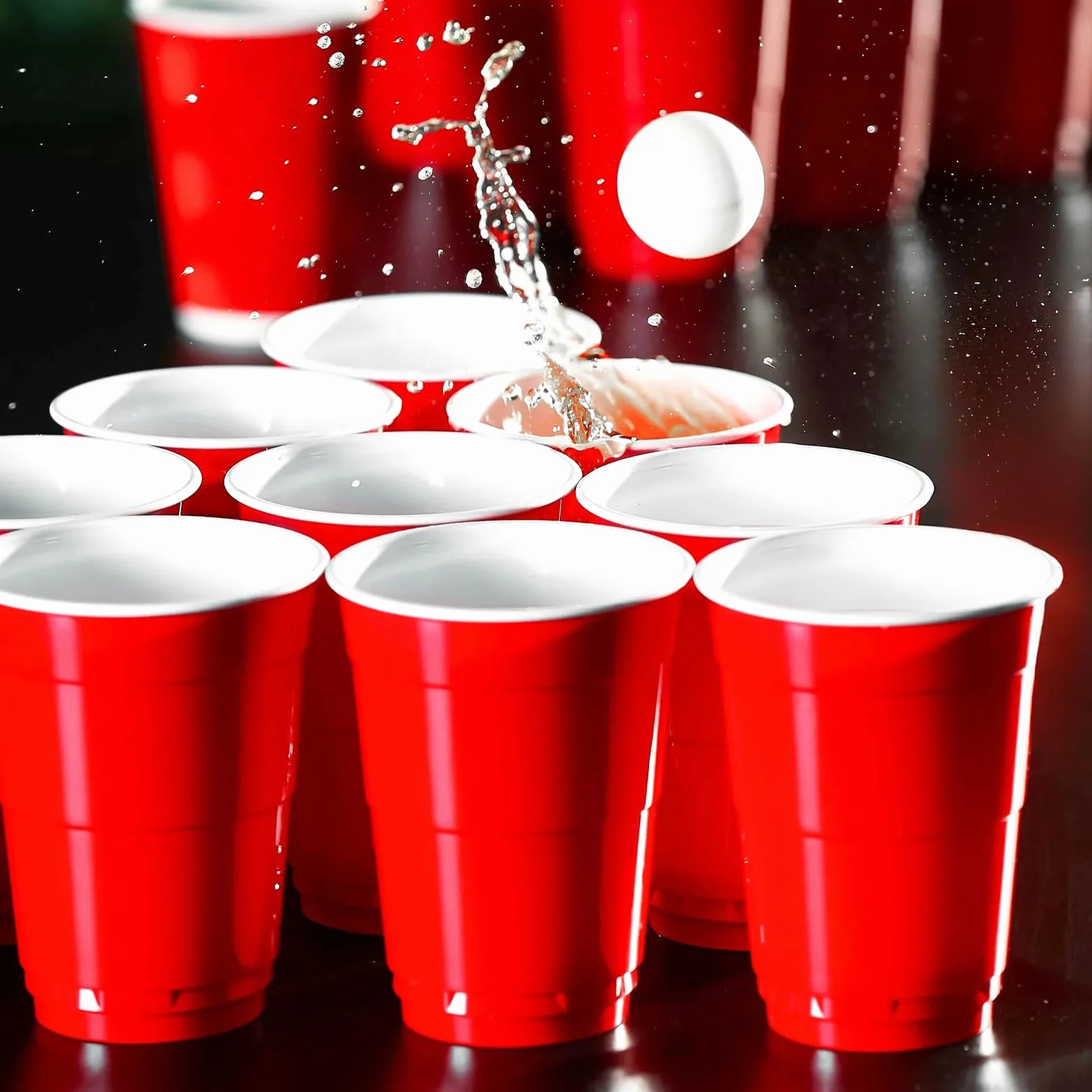 Zestaw 100 plastikowych kubków wielokrotnego użytku 473 ml