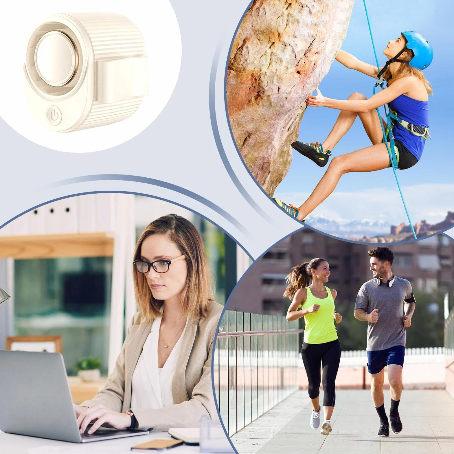 Wentylator Biodrowy Zaciskany | Wiatrak Pasek do U?ytku Zewn? - Bez?opatkowe Elektryczne ?odzenie Kemping W?drówki Rower, Akcesoria Upa?y