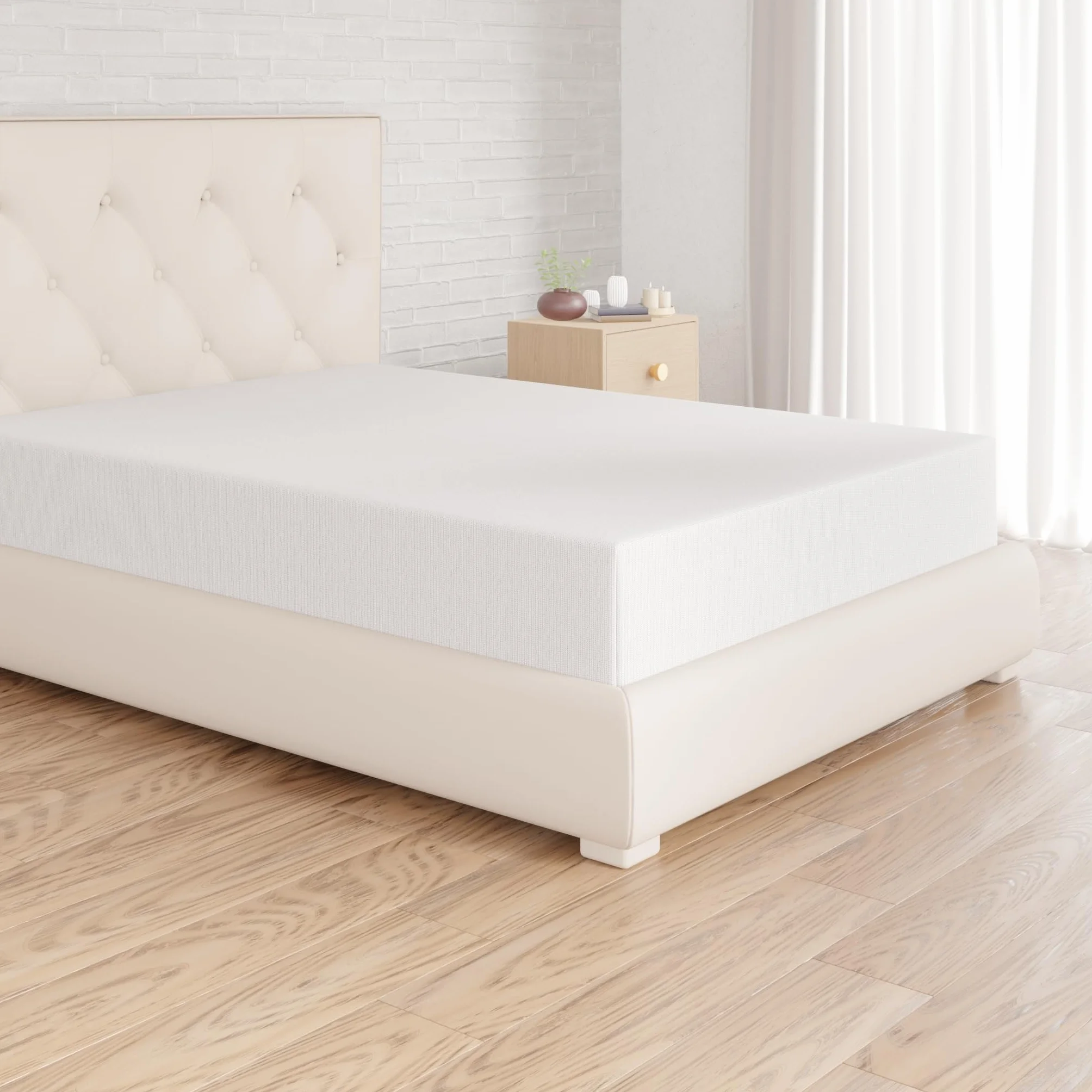 Amazon Basics Dopasowane prześcieradło z gumką, z dżerseju, białe, 120 x 200 cm