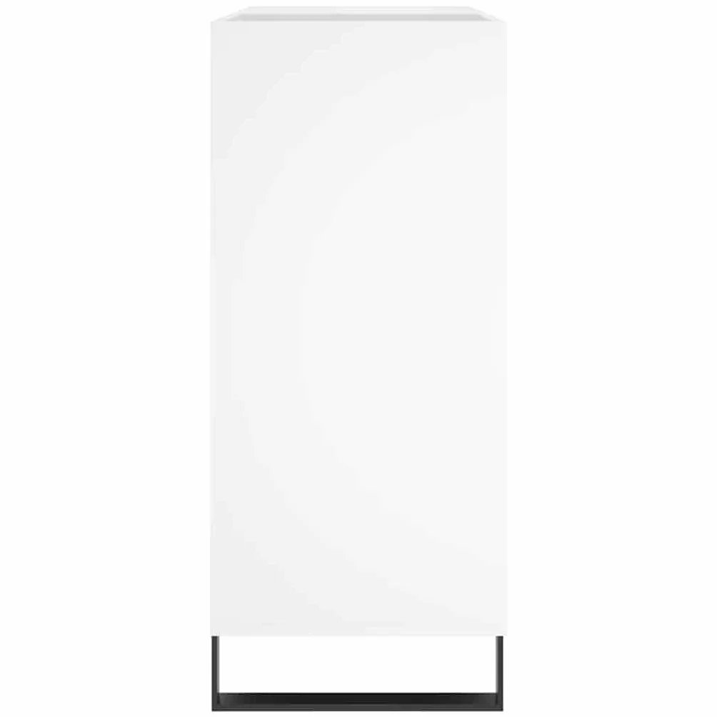 vidaXL Szafka na płyty, biała, 84,5x38x89 cm, materiał drewnopochodny, szafka na winyle, szafka RTV, szafka pod TV, szafka na płyty winylowe