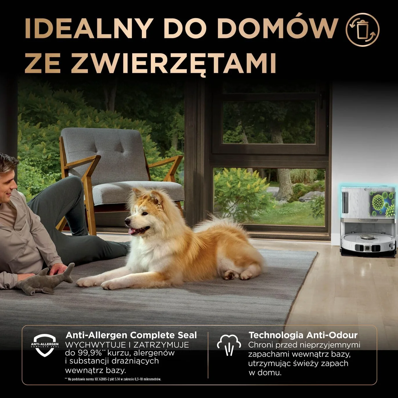 Shark PowerDetect Robot odkurzająco-mopujący 2 w 1, automatyczne opróżnianie, napełnianie i czyszczenie NeverTouch Pro (60 dni), 3D i LiDAR, NeverStuck, WiFi/aplikacja, biały, AV2800ZEEUWH