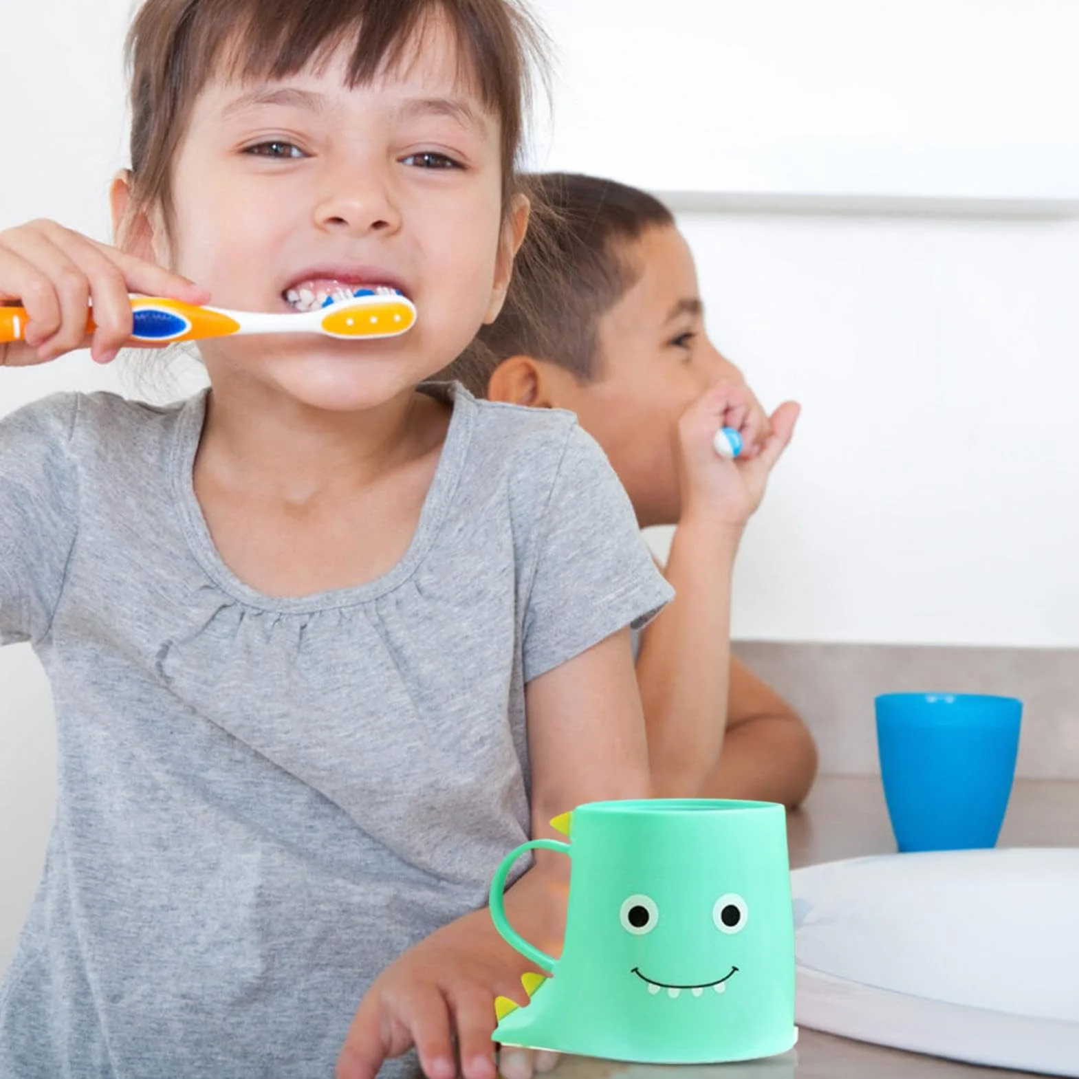 Kubek szczoteczk? do z?bów dla dzieci, pogrubione kubki szczoteczki do z?bów w kszta?cie dinozaura, akcesoria ?azienkowe, kubek do p?ukania jamy ustnej, wielofunkcyjny dla studentów, dzieci