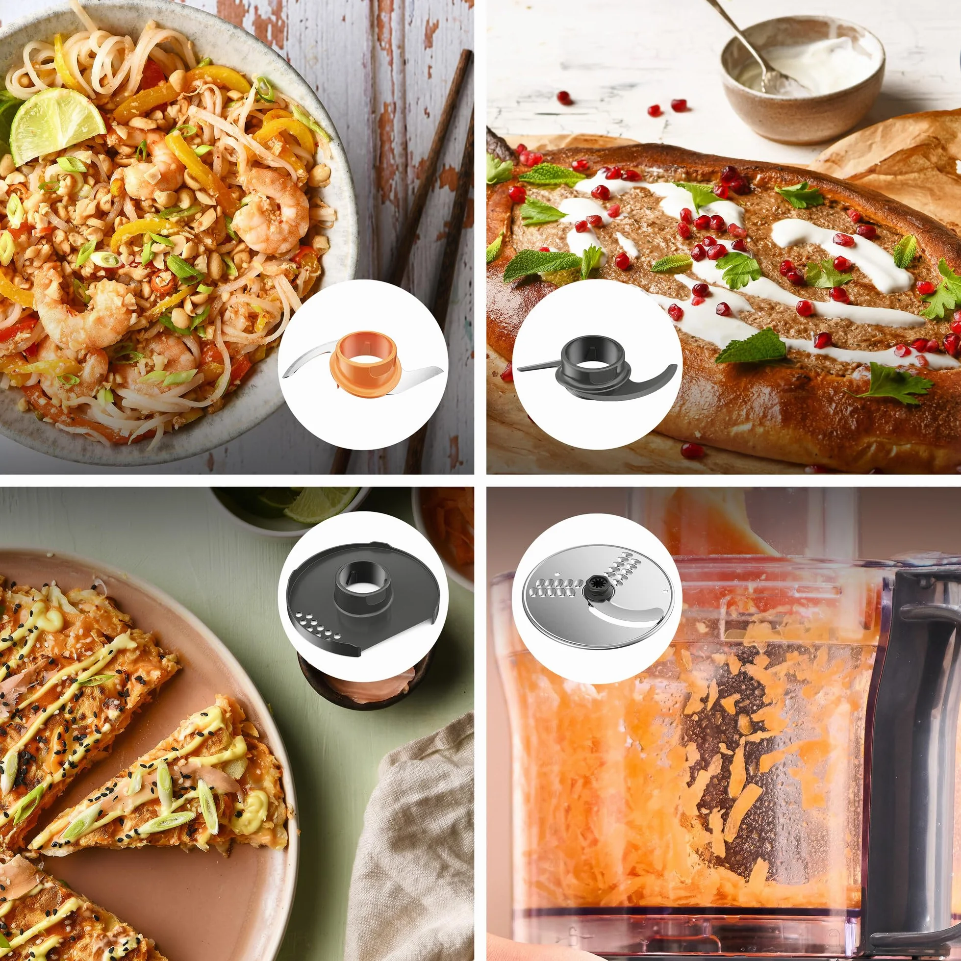 Kenwood Multipro Compact FDP31.020GY model 2023, robot rozdrabniacz kuchenny z 2 prędkościami przetwarzania + puls, miska 2,1 l, elektryczna maszynka do warzyw do tarczenia, ruszt i ugniatanie, 800w