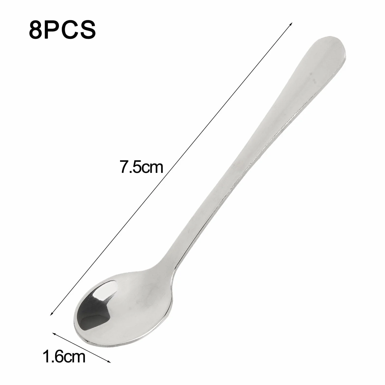 Gdfnmogo Mini łyżki ze stali nierdzewnej do słoików na przyprawy, sól, cukier, pieprz, miód, mała okrągła miarka 6 cm, metalowe narzędzia kuchenne 304, srebrne (srebrne)